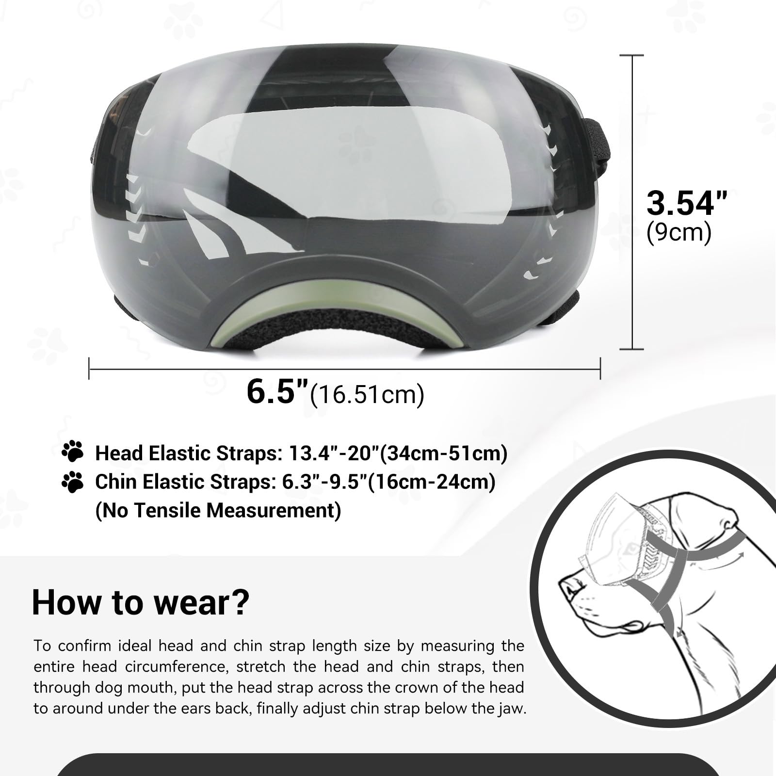 Enjoying Dog Goggles Large Breed With Replaceable Lenses, Silver/Black, Interchangeable Sunglasses For Dogs Medium Large Breed,