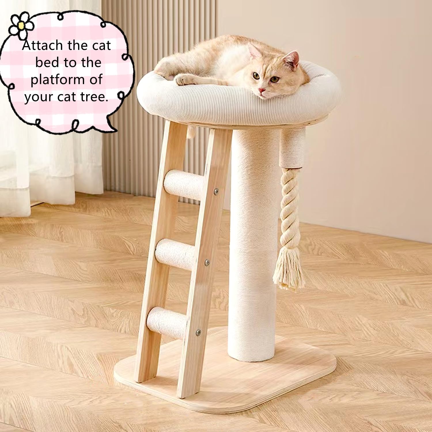 Shengocase Round Cat Tree Tower Accessories Replacement Parts, Round Donut Cuddler Cat Cushion Dog Bed Add-Ons For Plaform Perch