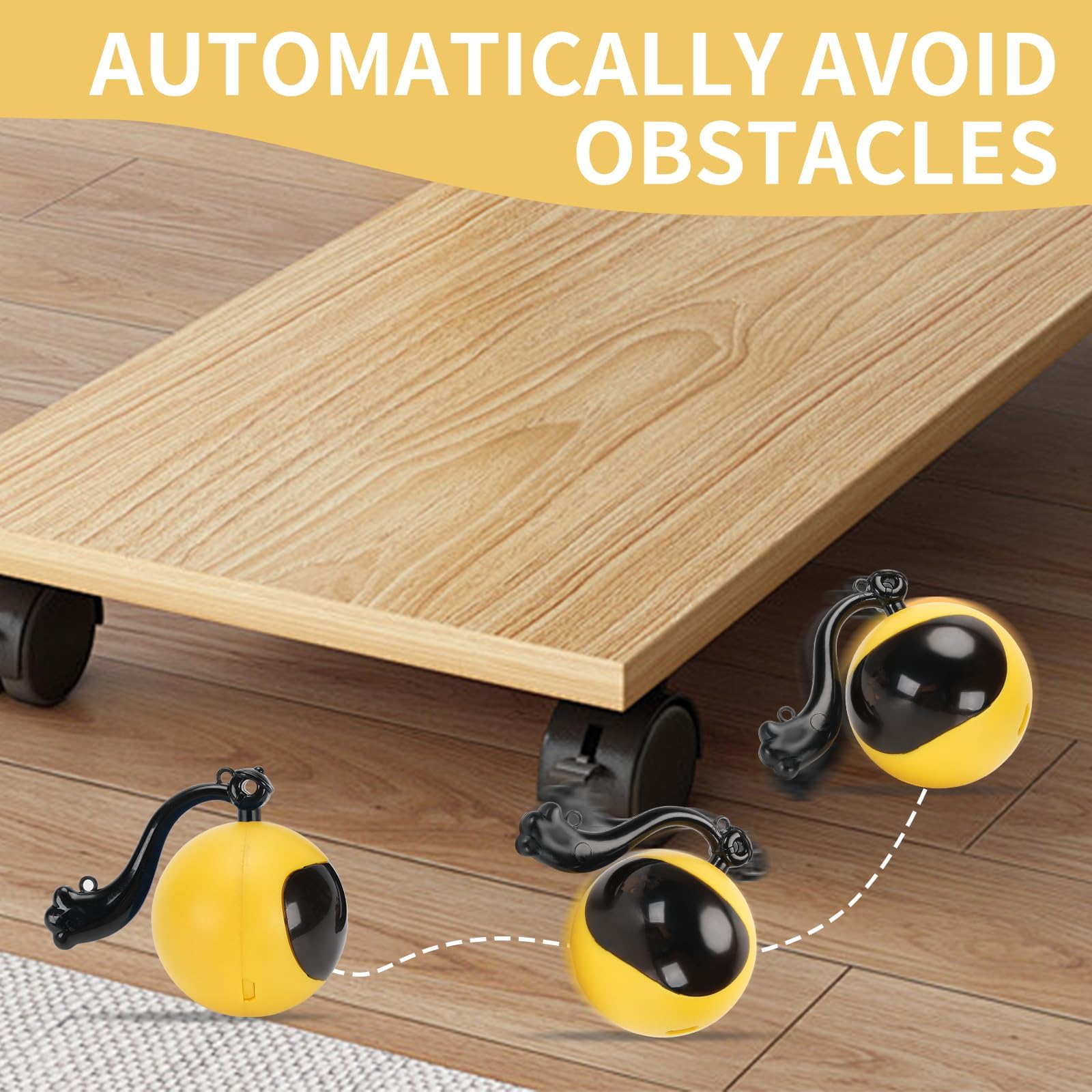 Goldsuccess Electric Interactive Cat Feather Toy Ball For Indoor Cats,Turbo Tail Mouse Chase With Led Remote Control Cat Toy,Ele