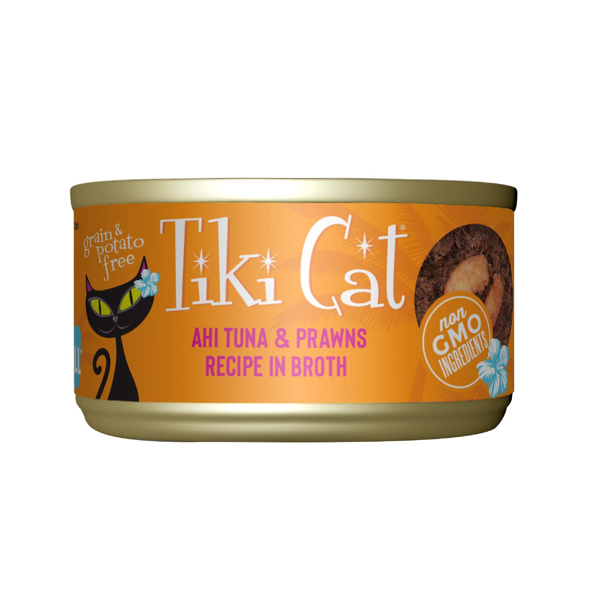 Tiki Cat Grill Wet Cat Food, Ahi Tuna & Prawns, 2.8 oz. Cans (12 Count)