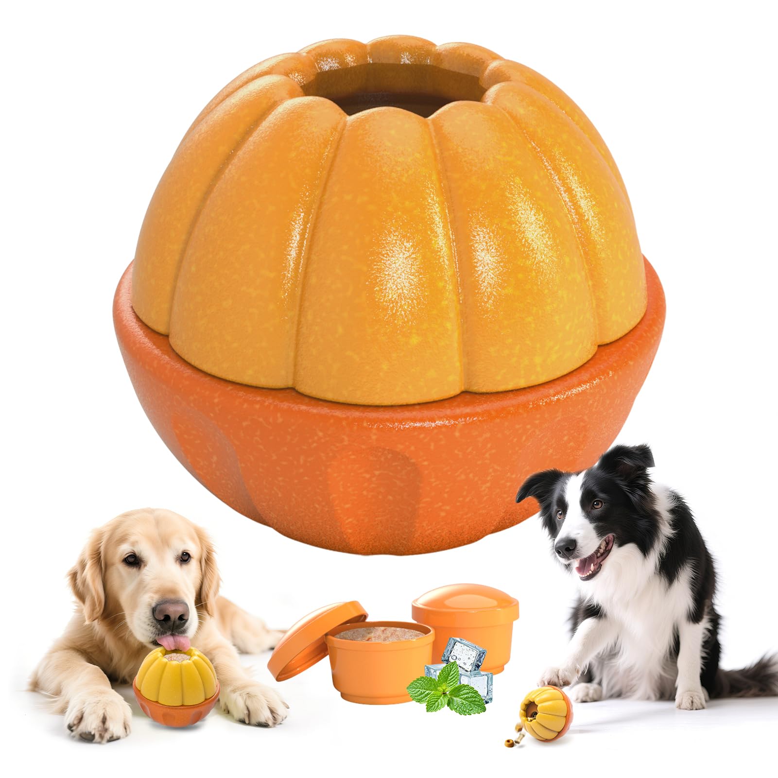 PETPLAYTIME Dog Frozen Treat Toy to Keep Them Busy, Treat Dispensing Toy, Dog Chew Toys for Aggressive Chewers, Slow Feeding Int
