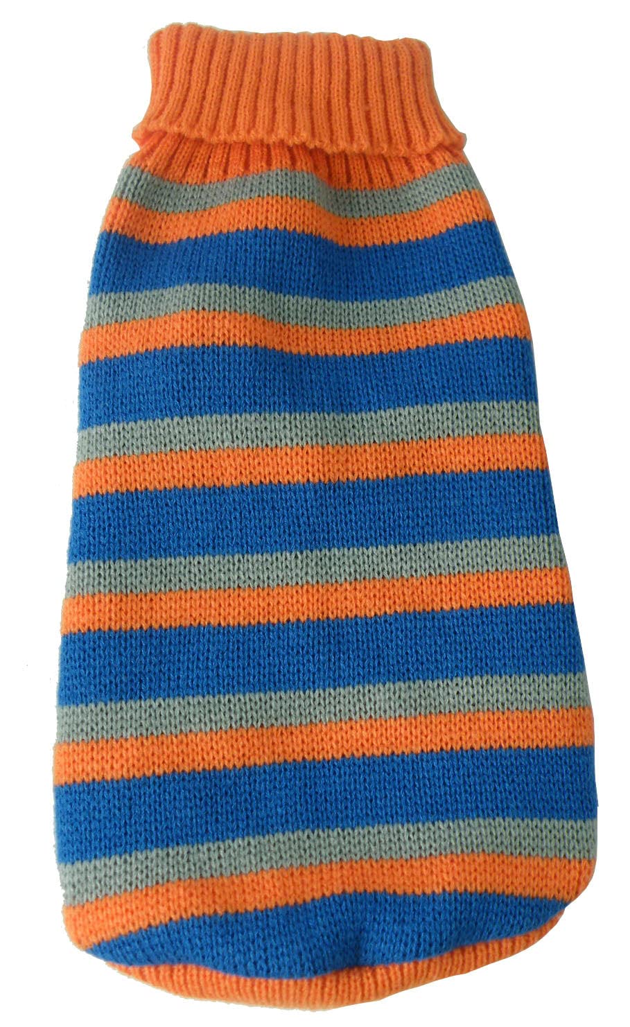 Pet Life ® Striped Pet Sweater - Designer Heavy Cable Knitted Dog Sweater with Turtle Neck - Winter Dog Clothes Designed to Keep Warm