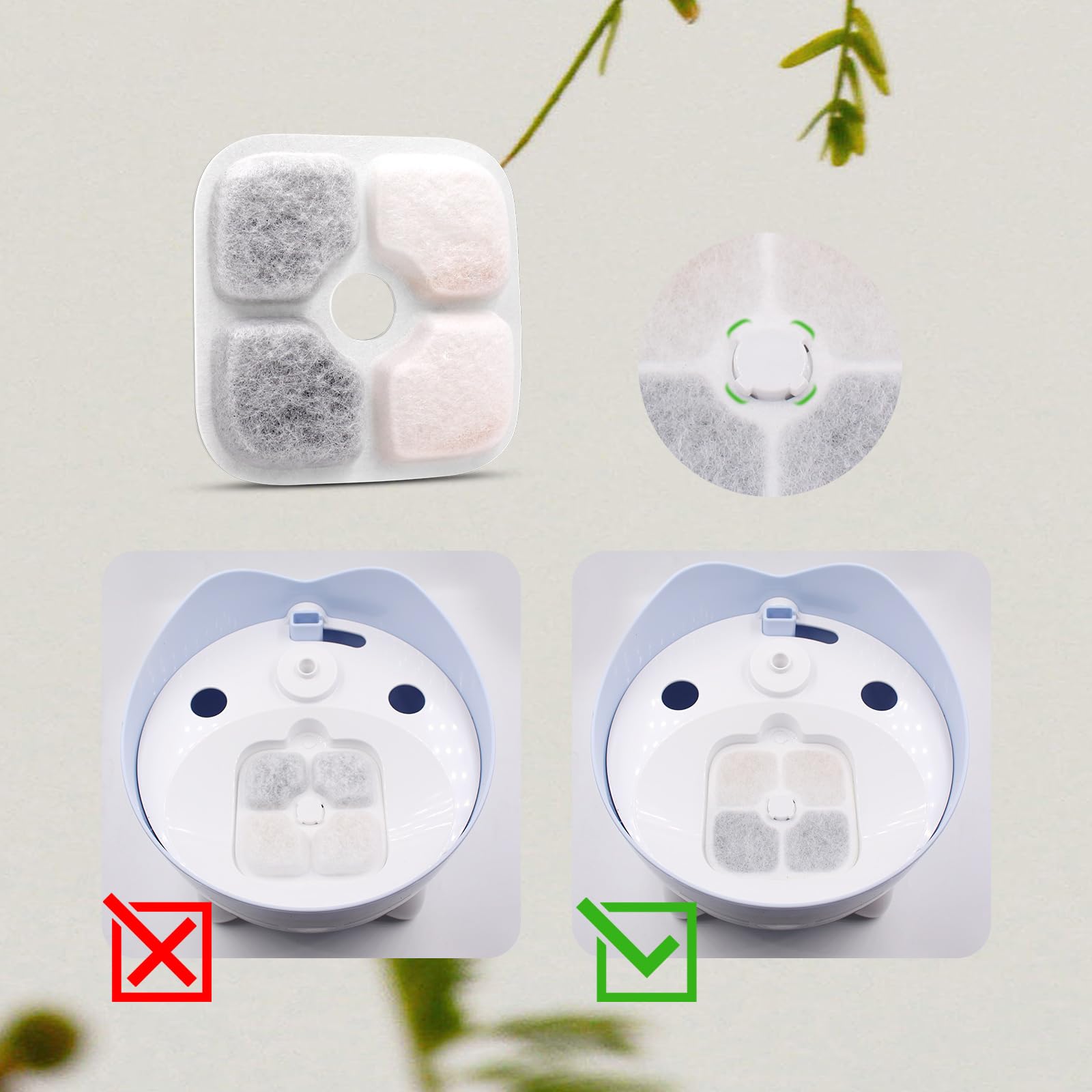 Pet Fountain Filters Replacement Compatible with Catit Cat Water Fountain, Carbon Ion-exchange Resin Cat Water Fountain Filters
