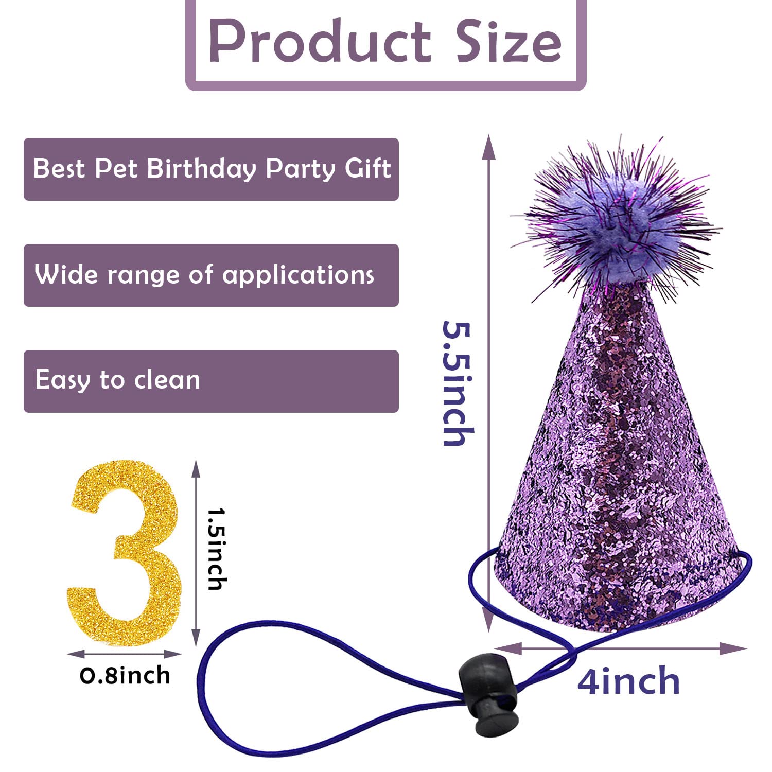Pet Show 5Pcs/Pack Small Dog Hat Set Pet Birthday Hats For Boys Girls Holiday Party Apparel Accessories With 0-9 Numbers And Adj