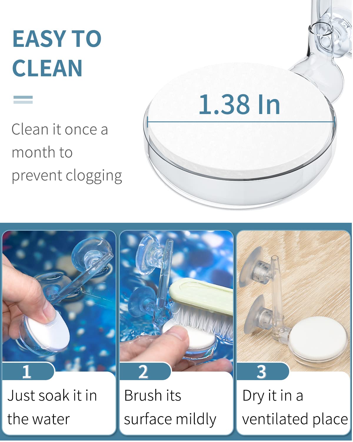 Pawfly Aquarium Air Stone Disc, 1 Inch Small Fish Tank Air Stone Kit Ultra-High Dissolved Bubbler Airstone with Accessories for