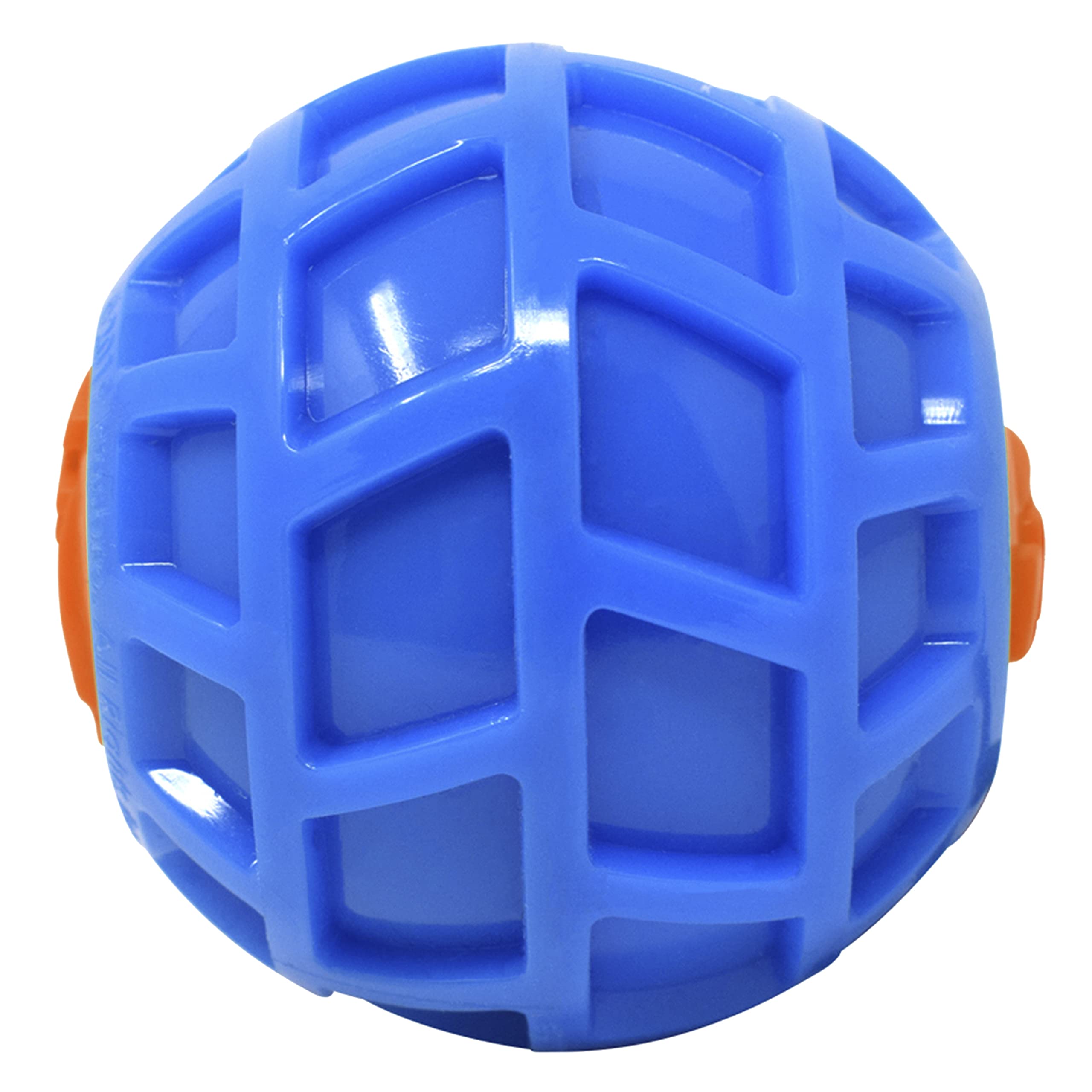 Nerf Dog 3In Tpr Exo Squeak Ball - Blue/Orange