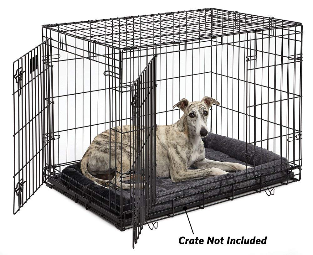 Midwest Homes For Pets Bolster Dog Bed 36L-Inch Gray Dog Bed W/ Comfortable Bolster | Ideal For Intermediate Dog Breeds & Fits A 36-Inch Dog Crate | Easy Maintenance Machine Wash & Dry