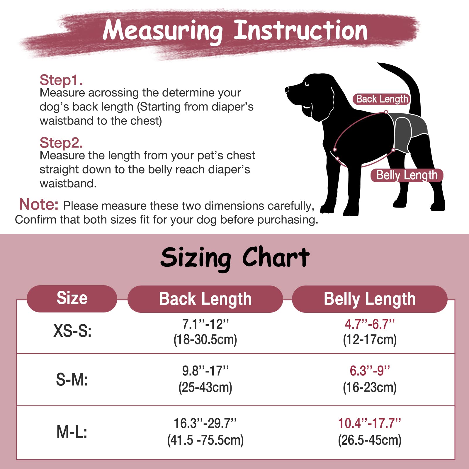 Pet Soft Dog Suspenders for Diapers, 2 Pieces, XS/S, Brown & Burgundy, Keeps Dog Skirt/Dress Secure, Ideal for Female Dogs