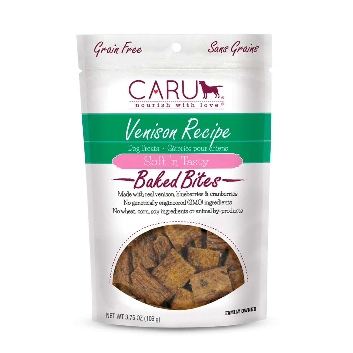 Caru - Soft 'N Tasty Baked Bites - Venison Bites Dog Treats - Flavorful Training Treats - 3.75 Oz