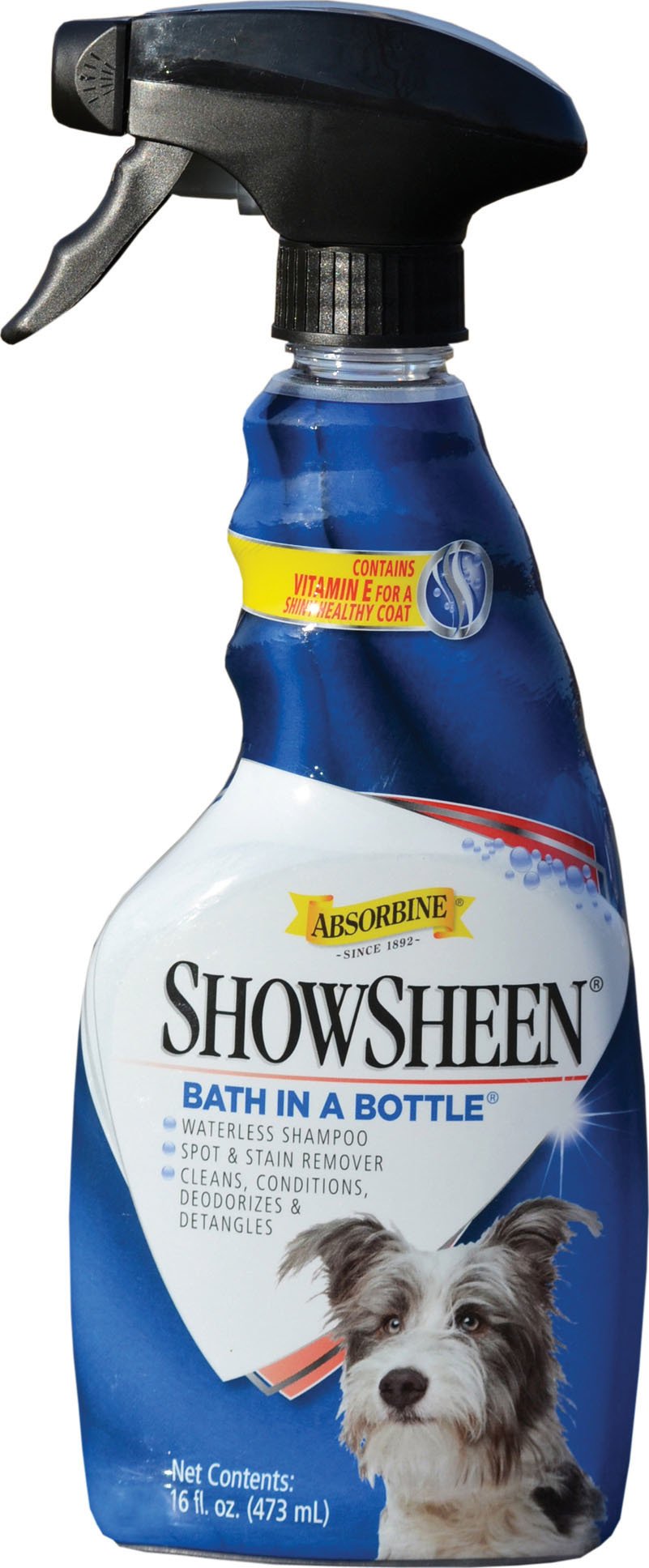 Absorbine Showsheen Bath In A Bottle Waterless Shampoo, 5-In-1 Formula With Vitamin E, Instant Spot Remover, 16Oz