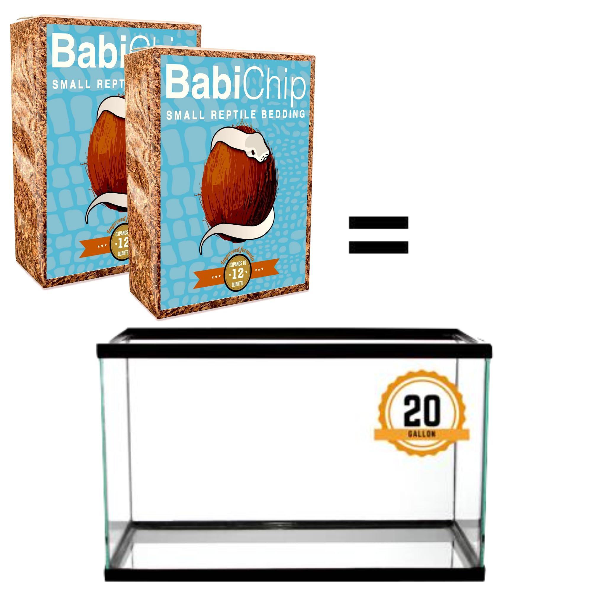 Babichip Coconut Chip Substrate For Reptiles 2 Pack Of 12 Quart Loose Small Sized Coco Husk Chip Bedding For Ball Pythons, Snakes, Tortoises, Geckos, Frogs, Or Lizard Terrarium Tanks