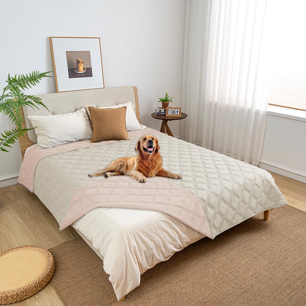 fuguitex Waterproof Dog Blanket Reversible for Small Dogs Resistant Leakproof Washable Couch Cushion Bed Protector Cover for Ind