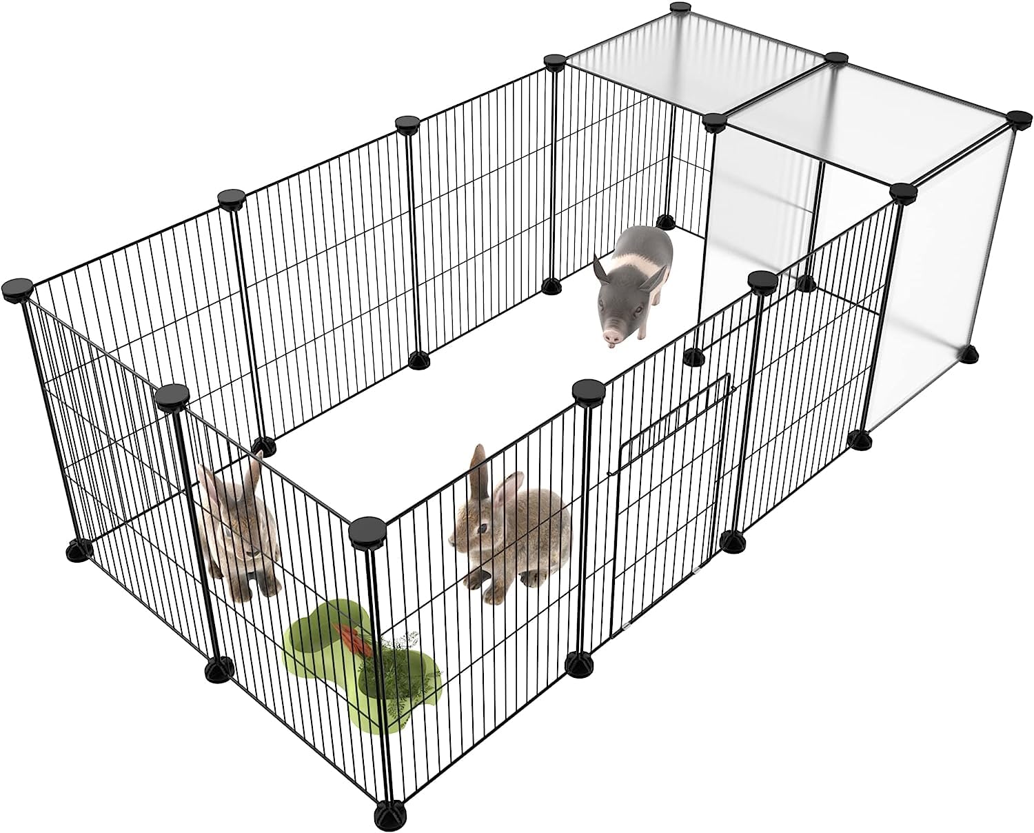 Homidec Pet Playpen,Small Animals Cage Diy Wire Portable Yard Fence With Door For Indoor/Outdoor Use,Puppies,Kitties,Bunny,Turtl
