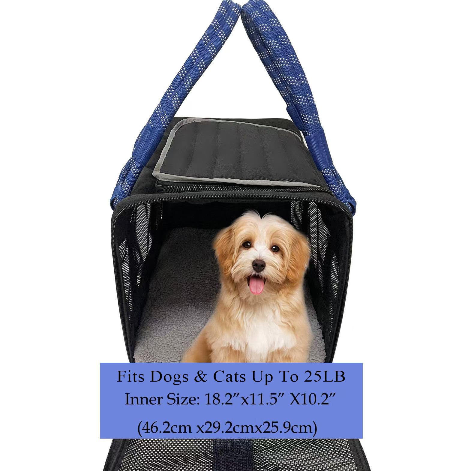 Mr. Peanuts WanderWell Series 3 in 1 Airline Compliant Soft Sided Pet Carrier and Car Seat (Deja Blue)