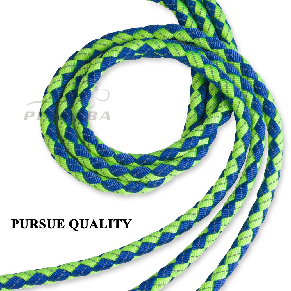 PETBABA 4.6ft No Tangle Dog Leash Coupler, Reflective Triple Lead for 3 Medium Large Dogs, Soft Padded Handle, Green
