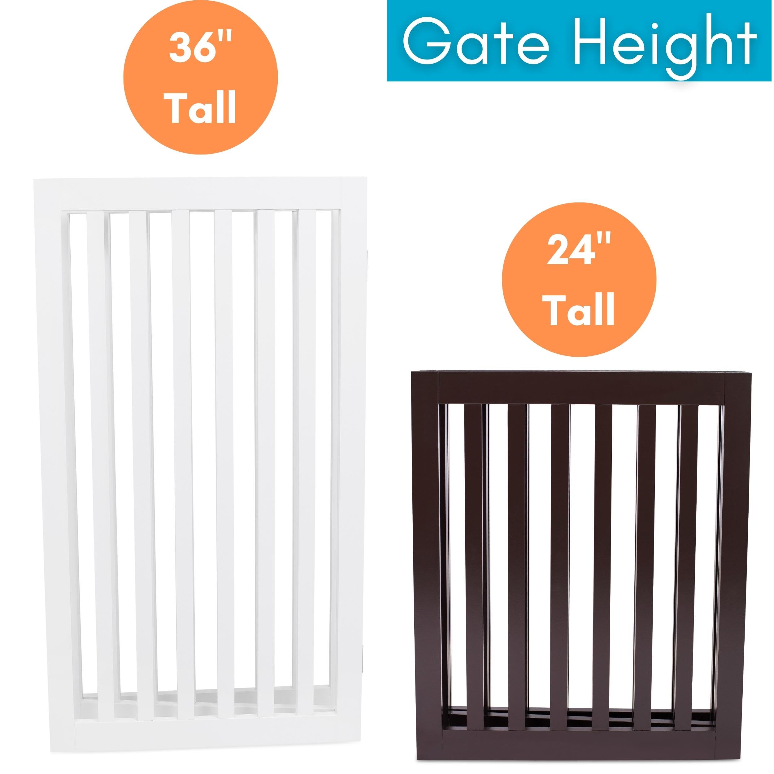 Internet'S Best Dog Gate Indoor Freestanding Pet Barrier, Folding Wood Dog Fence, Extra Wide Doorway Puppy Gate, Indoor Animal Privacy Panel, Wooden Cat Fence - 4 Panel - 24', White