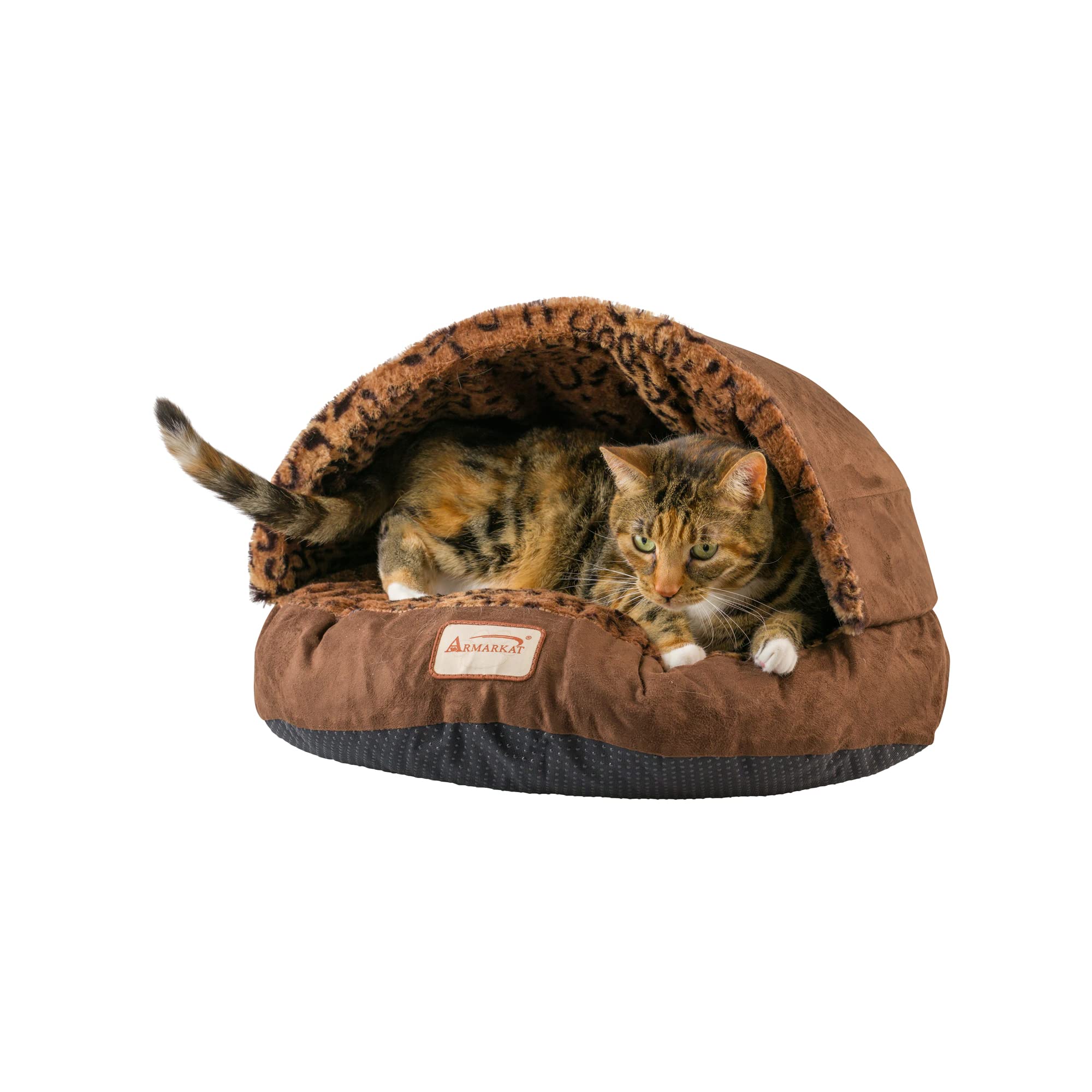 Armarkat Cat Bed, Mocha and Leopard