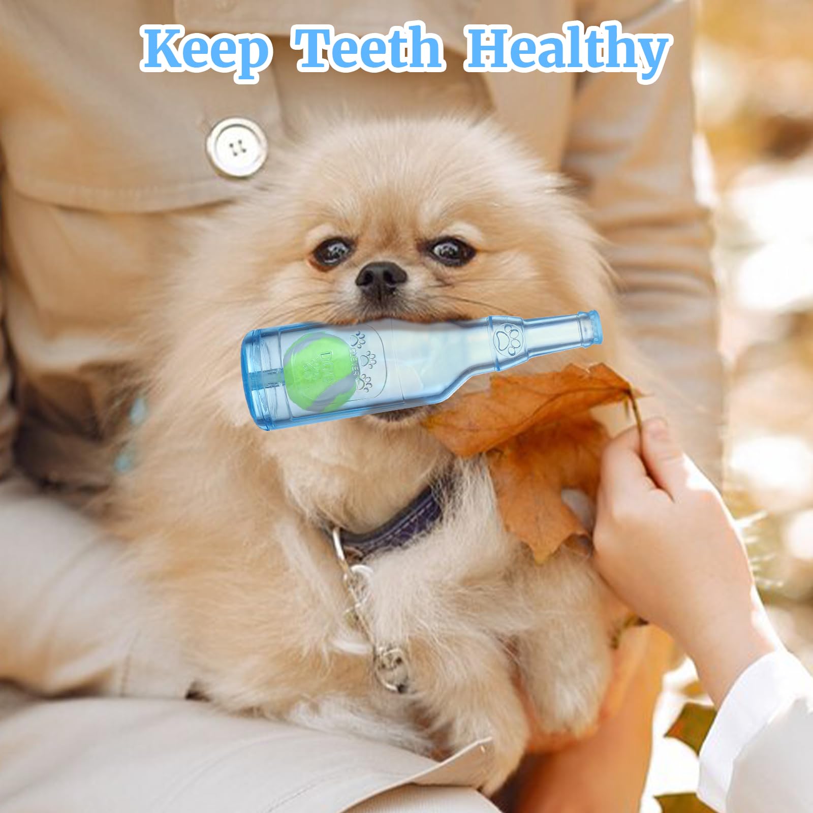 Heygueo Water Bottle Dog Toy For Aggressive Chewers,Ball In Bottle Rubber Dog Toy,Cute Interactive Pet Rubber Cruncher For Dogs