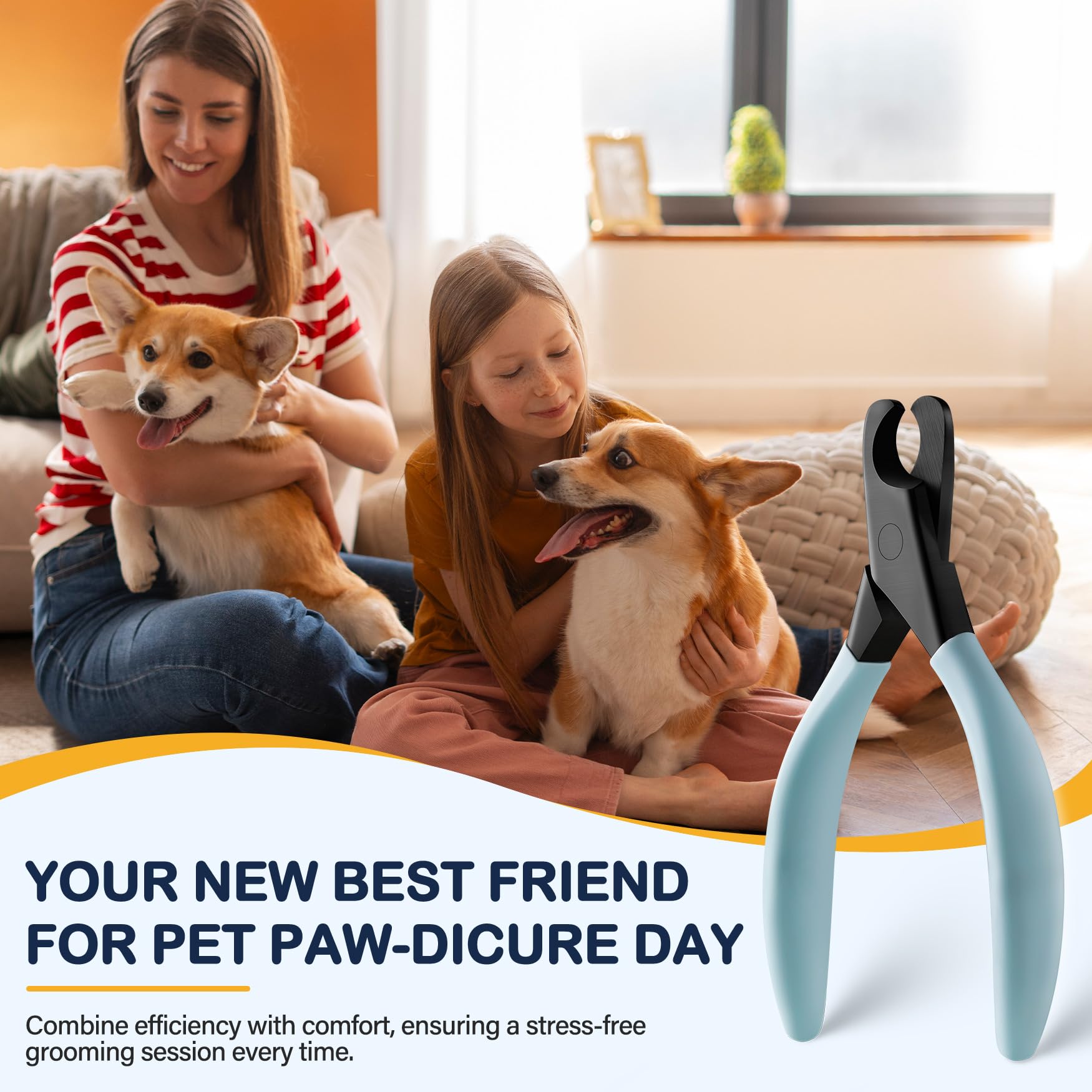 Bezox Professional Pet Nail Clippers, Premium Sharp & Safe Pets' Paw Trimmer For Large Dogs And Small Animals, Soft Grip Cat Cla