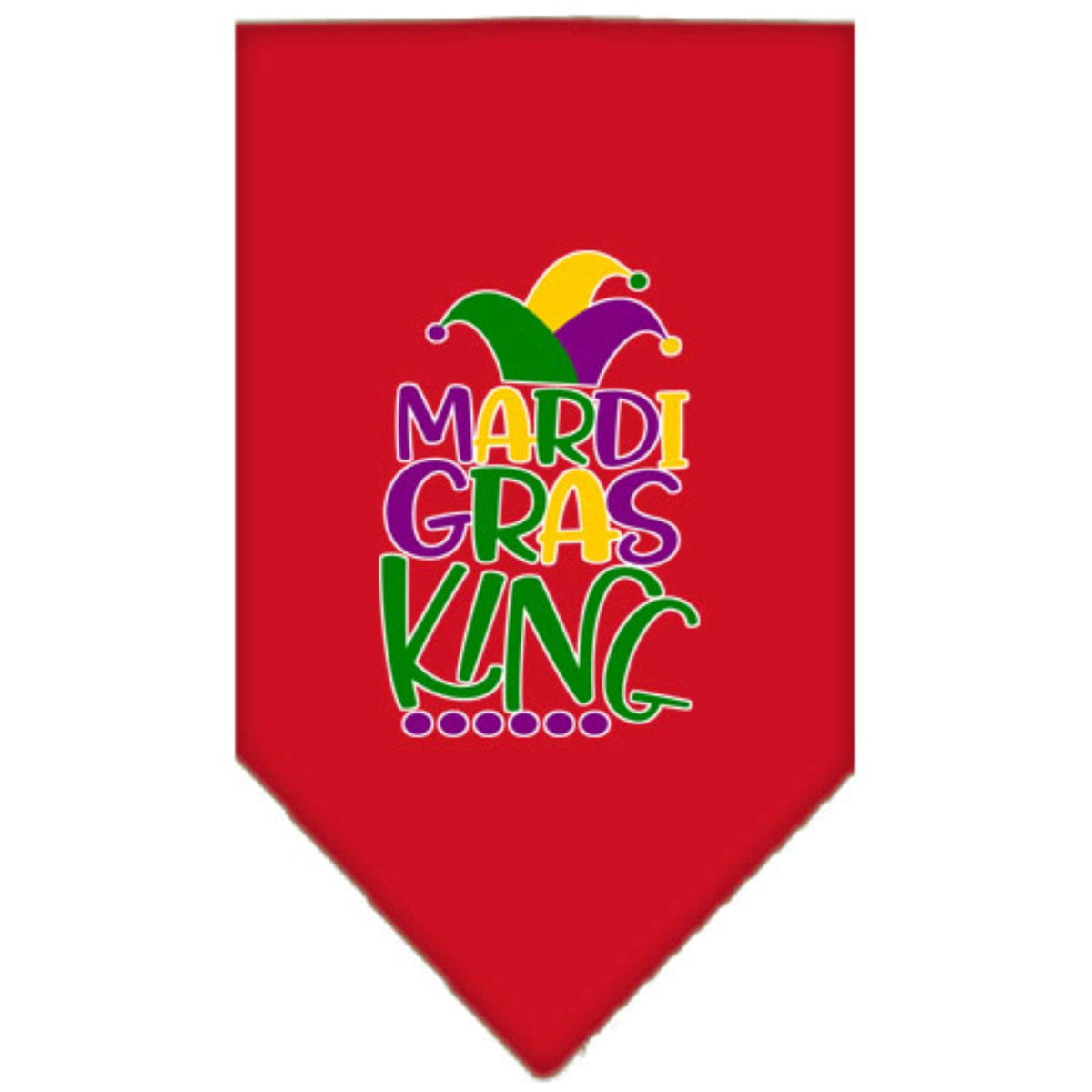 Mirage Pet Product Mardi Gras King Screen Print Mardi Gras Bandana Red Large