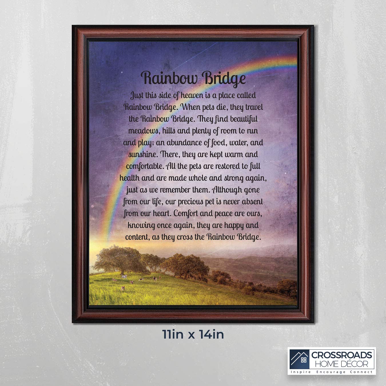 Crossroads Home Décor Rainbow Bridge Picture Frame, Dog Loss, Loss Of A Pet, Loss Of A Cat, Pet Memorial Picture Frame, 2185W