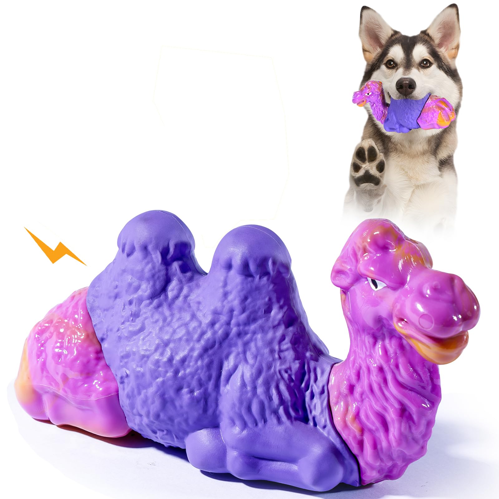 Tough Chew Toys For Dogs, Indestructible Dog Toy For Aggressive Chewers, Rubber&Nylon Squeaky Teething Large Dogs Toy Durable Fo