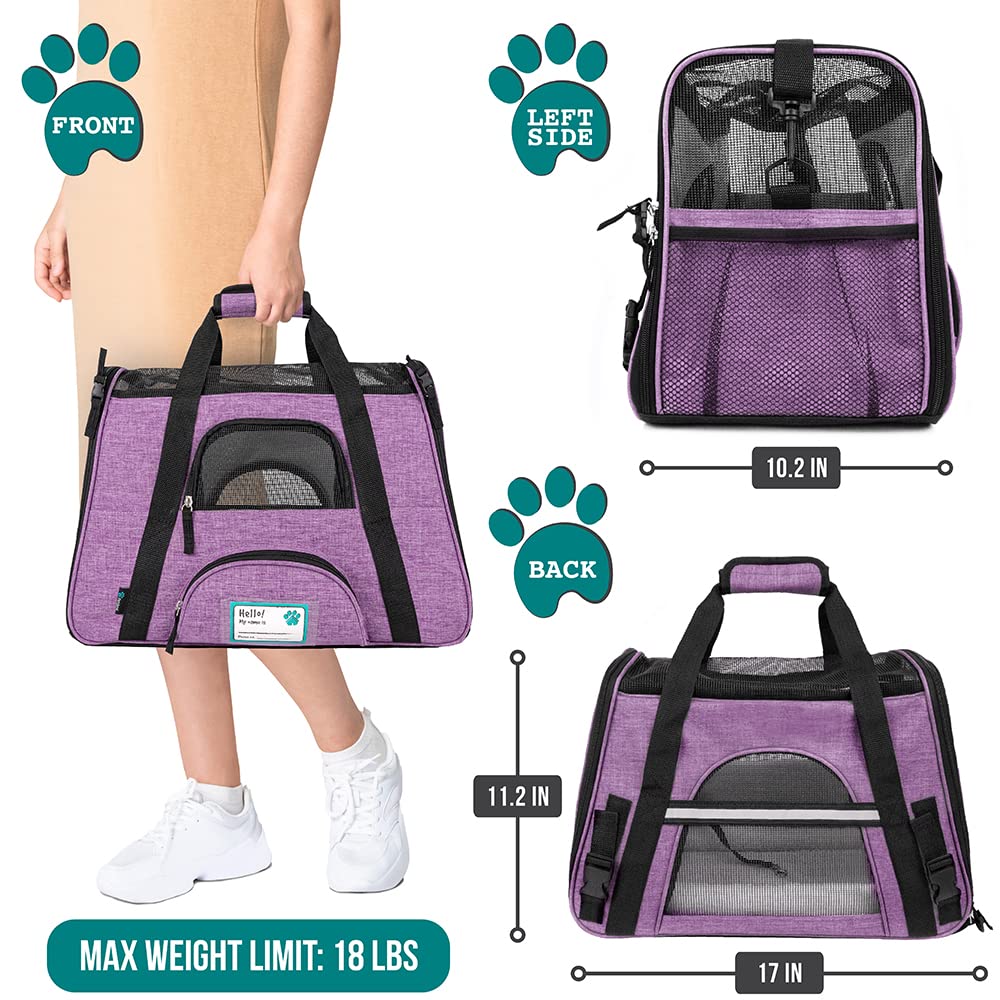 Petami Airline Approved Pet Carrier For Cat, Soft Sided Dog Carrier For Small Dog, Cat Travel Supply Accessories Indoor Cat, Ven