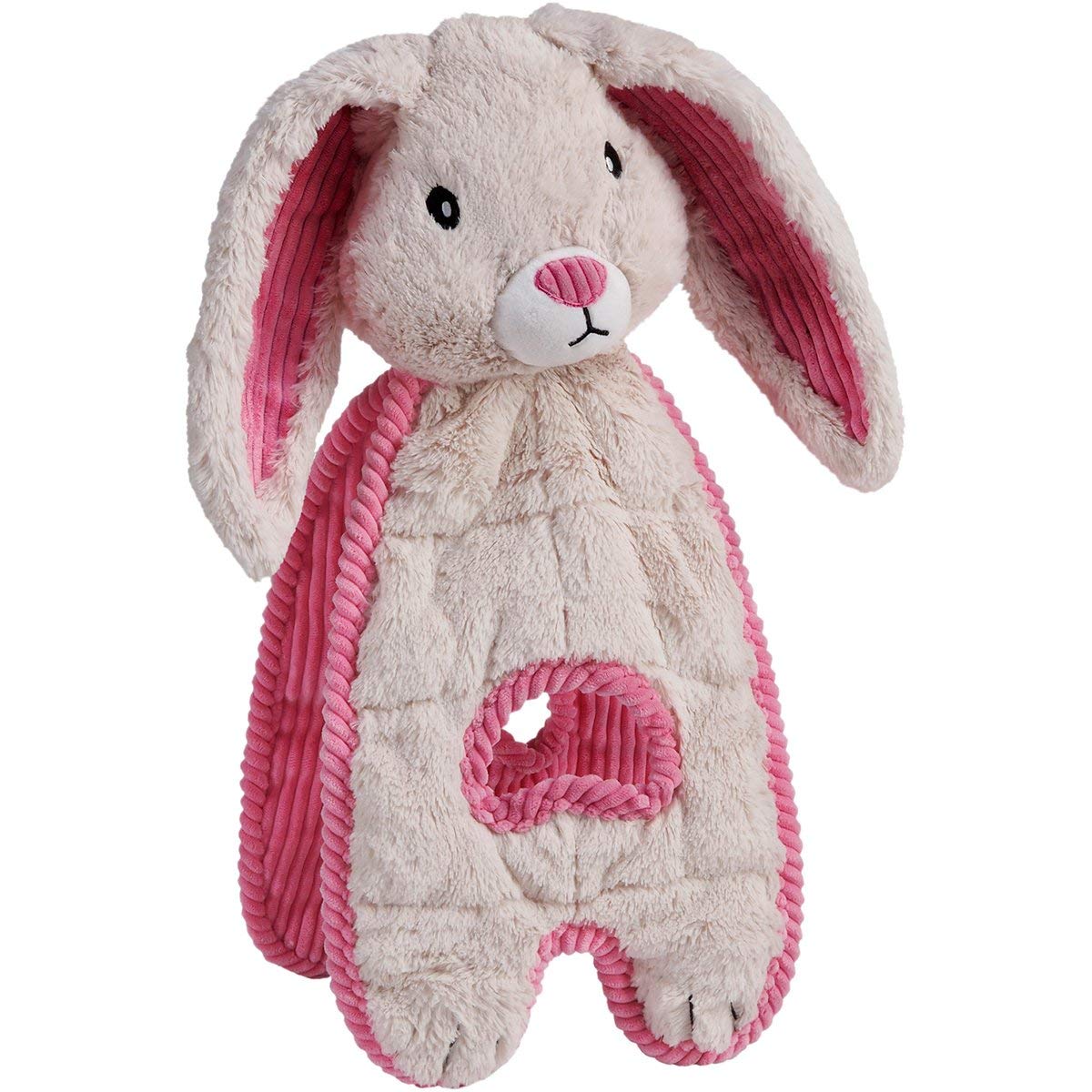 Charming Pet Cuddle Tugs Bunny Plush Squeaky Dog Toy
