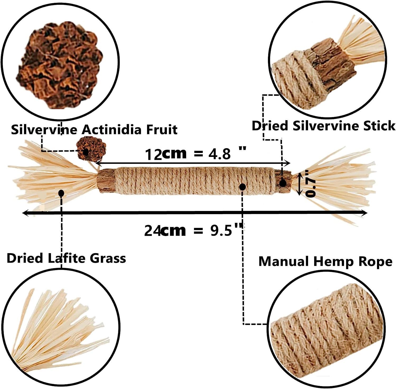 GREMBEB Cat Toys,6PCS Kitten Toys for Indoor Cats Catnip Toy for Chewing Silvervine Stick for Cleaning Teeth Kitty Dental Treat