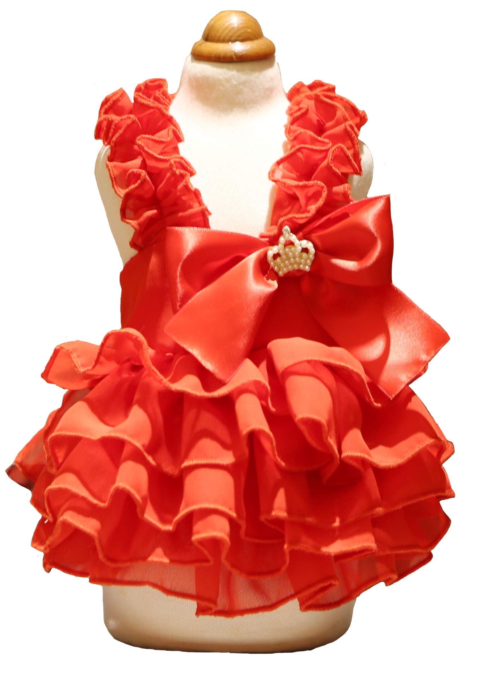Marupet Fashion Sweet Puppy Dog Love Printed Princess Skirt Pet Dog Pleated Camisole Tutu Dress Red Xl