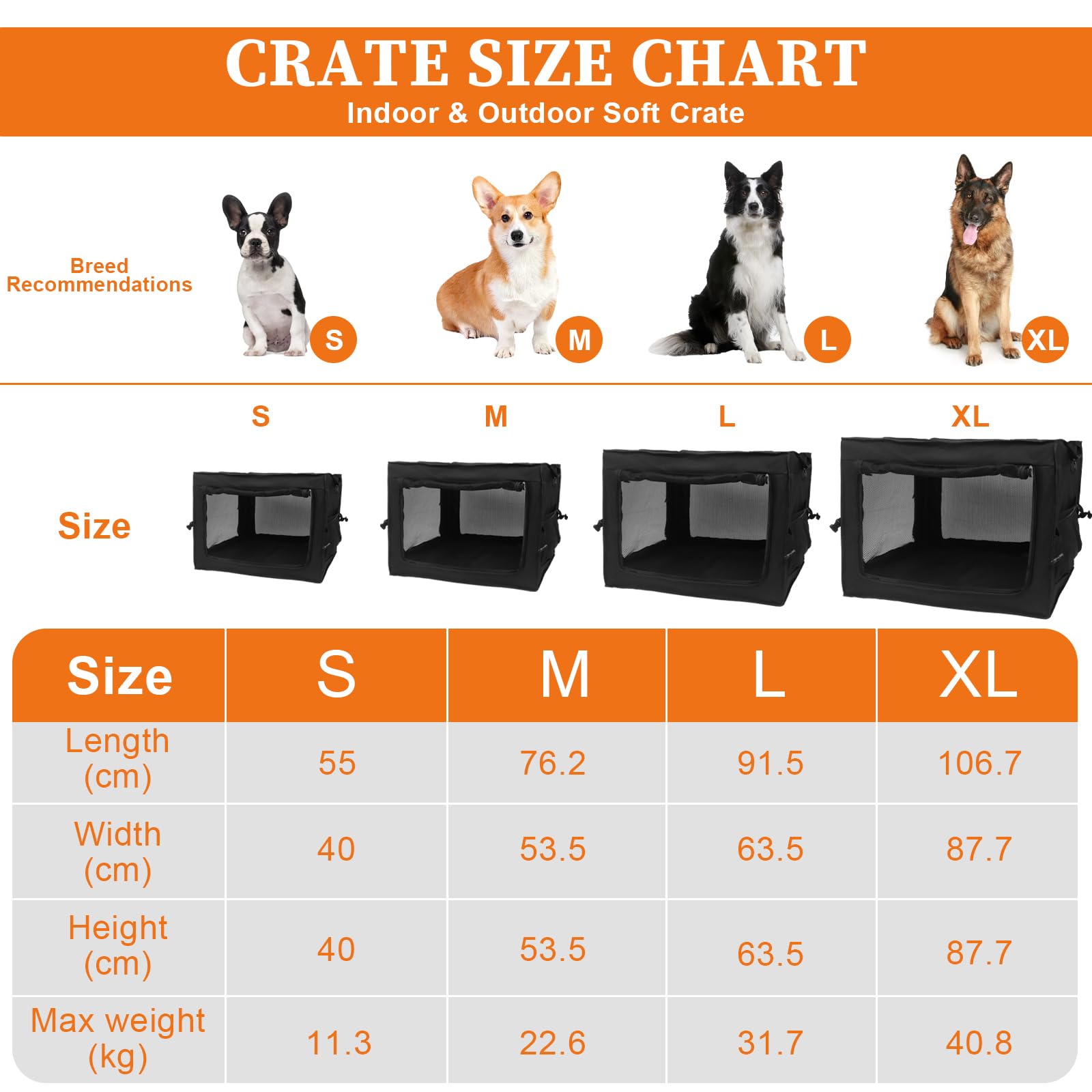 Wdmiya Dog Crates For Medium & Large Dogs, 36 Inch Portable Travel Dog Crate With Chew Proof Mesh, Soft Collapsible Dog Crate Wi