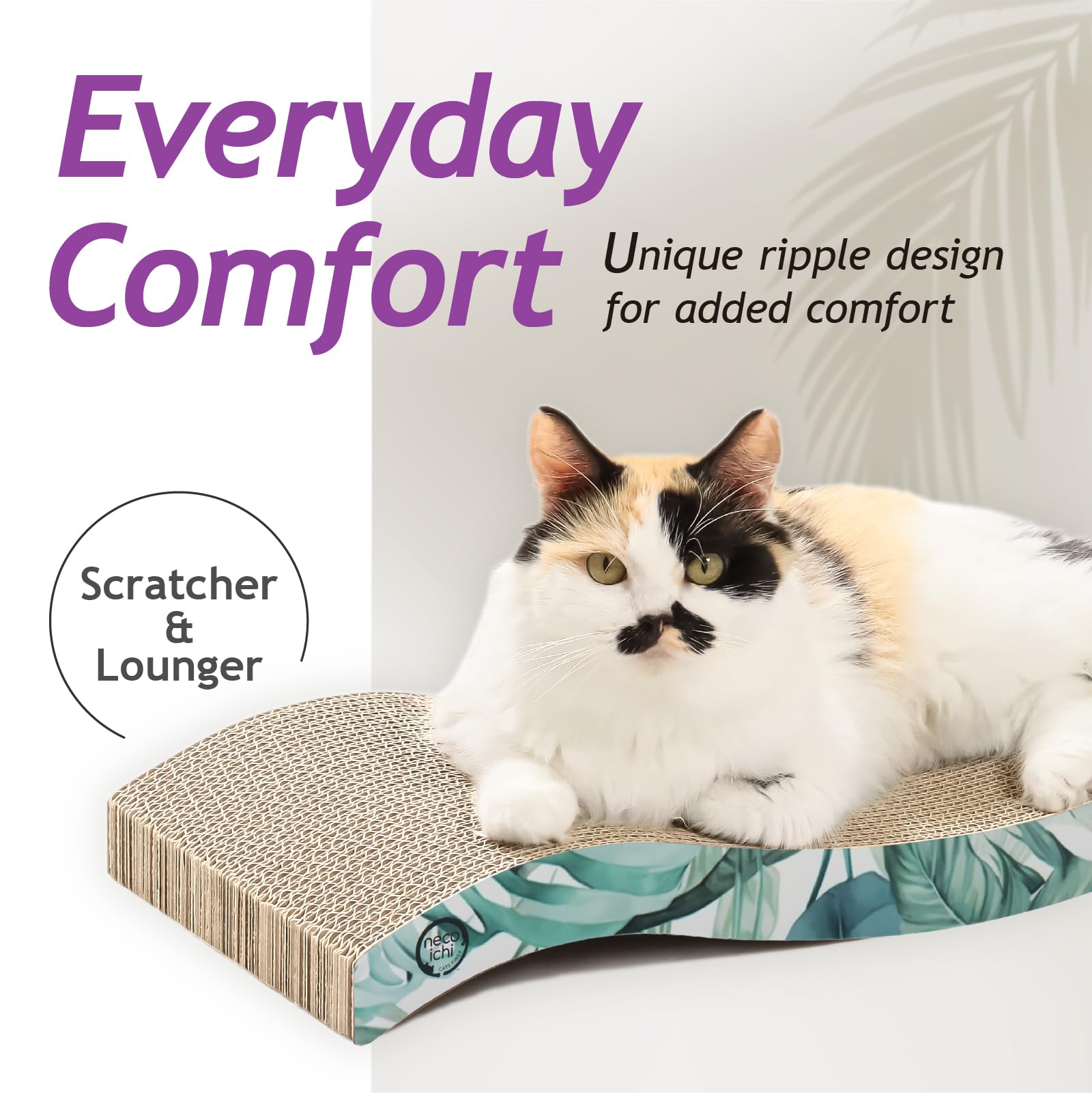 Reversible Wave Cat Scratcher For Indoor Cats - Cat Scratching Board, Horizontal Cat Scratch Pad Lounger With Reversible Usabili
