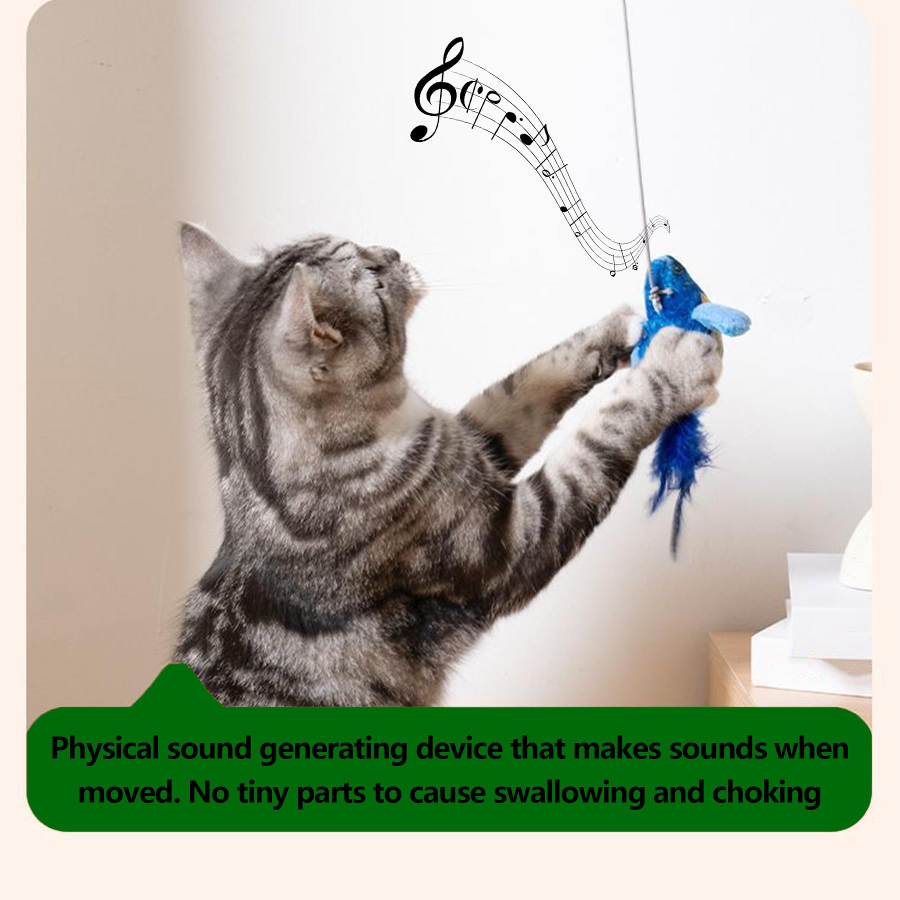 Trumoon Cat Interactive Feather Toy Replacement Set. For Interactive Toys Refills And Replacements (Feather Set)