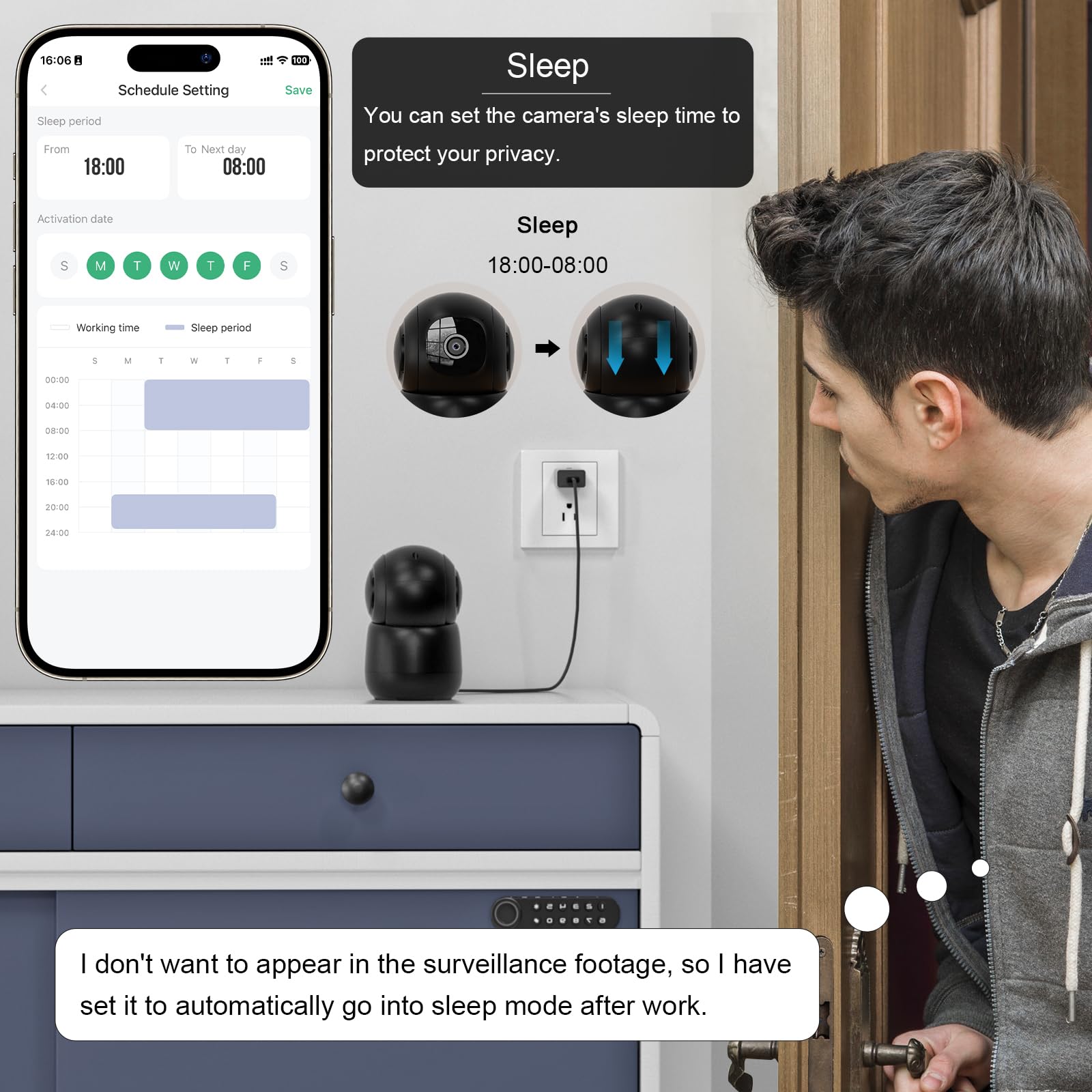 Pet Camera Indoor, Indoor Camera Wireless With 2K 360 Translation 90 Tilt Auto Tracking Motion Detection Night Vision Live Notic