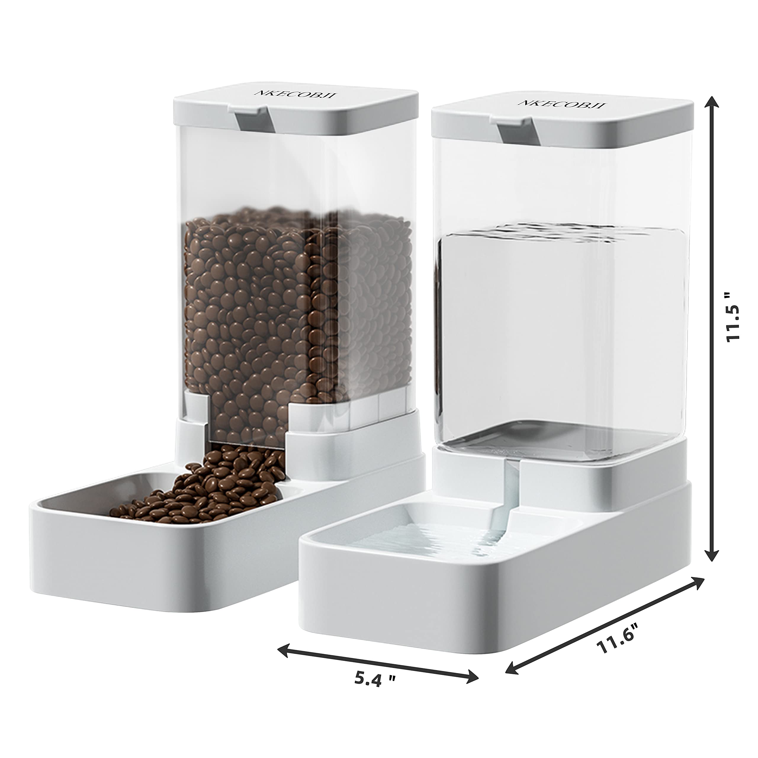 NKECOBJI Gravity Pet Feeder and Water Dispenser Set, Automatic Dog Feeder and Dog Water Dispenser for Dogs Cats Pets Animals Lar