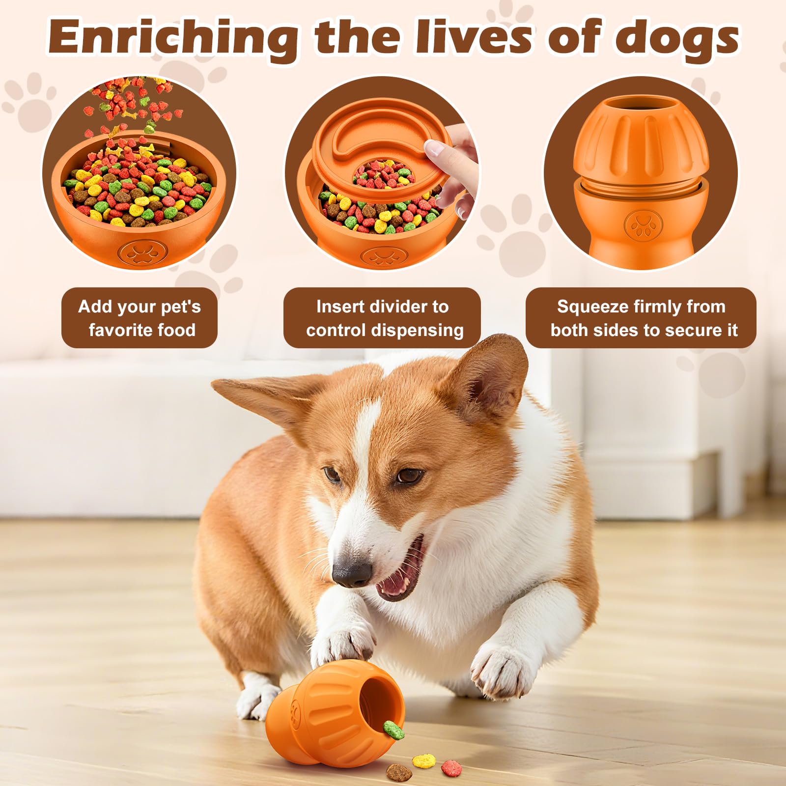 VIWIK Interactive Dog Toys to Keep Them Busy, Dog Frozen Treat Toy to Reduces Anxiety, Dogs Puzzle Enrichment Toy for Small Medi