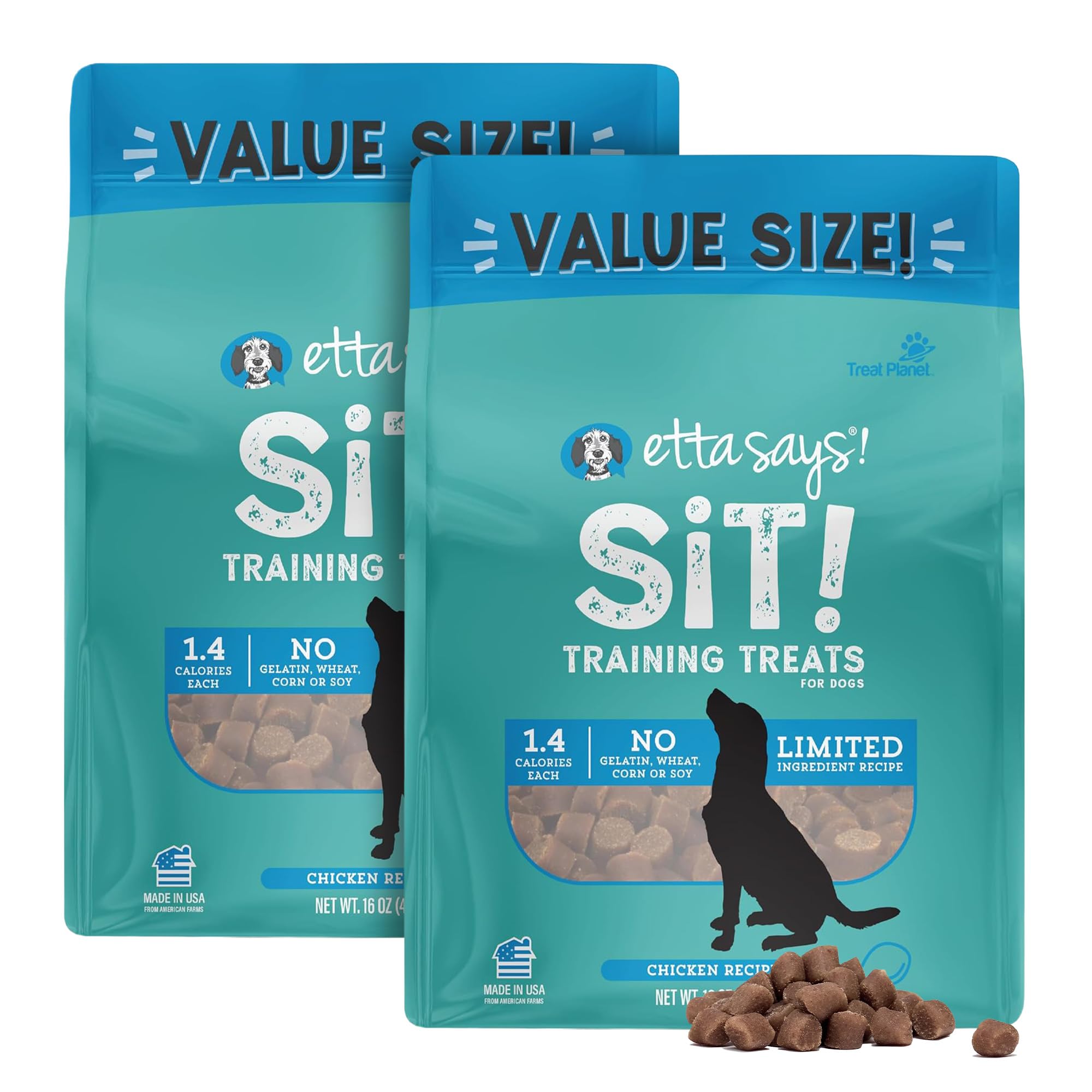 etta says! Sit Training Treats - All Natural Chicken Soft Treats for Dogs - Made in The USA - Soft & Chewy for Small, Medium & L