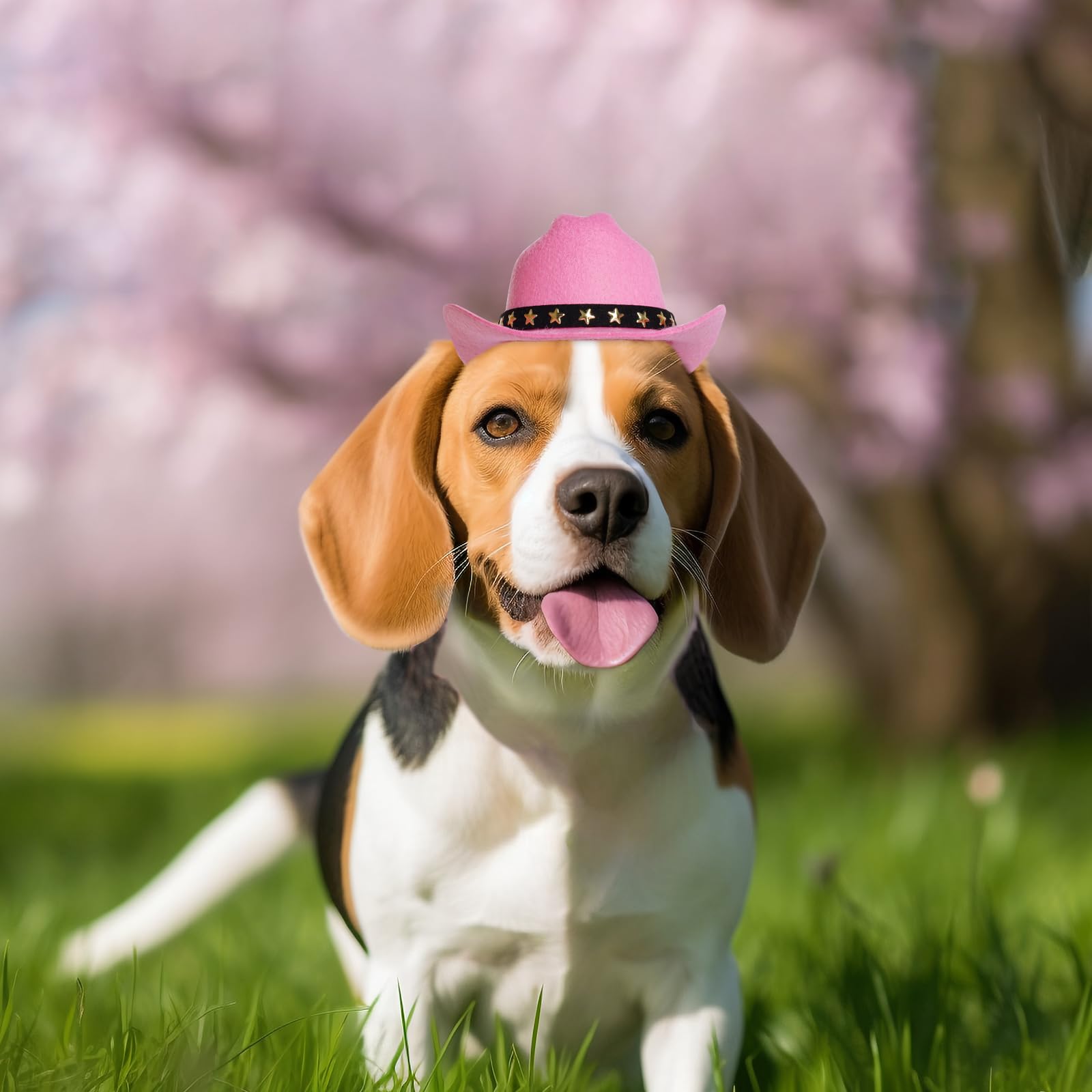 Choyaxo Pet Cowboy Costume Cosplay Cap Halloween Costumes For Dogs Cat Pet Party Decoration Mini Cowboy Hat (Pink, Small)