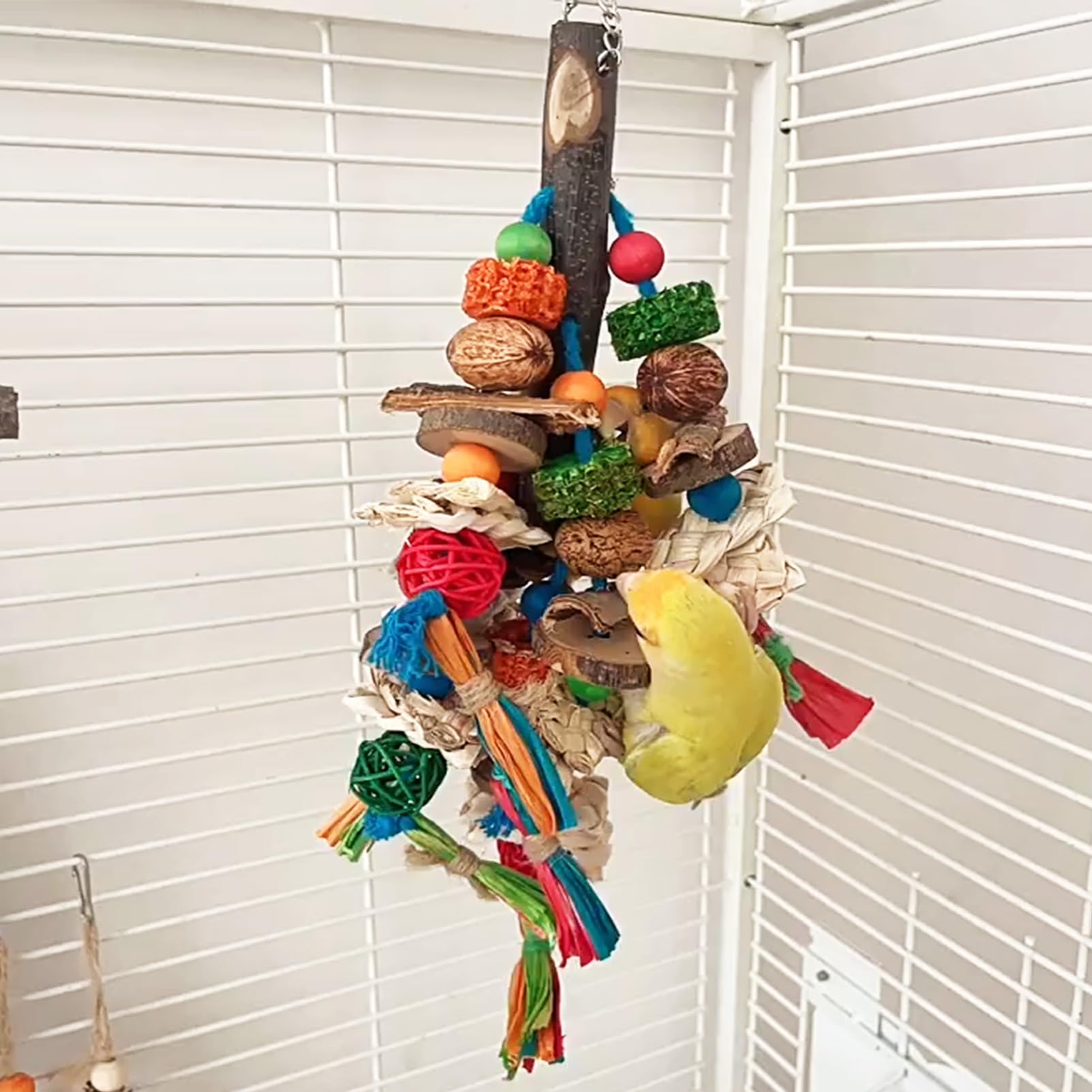 Fbirdy Bird Chew Toys, Hanging Chew Toys For Birds Parrot Toys For Large Birds, Bird Cage Accessories For Parrots Parakeet, Chin