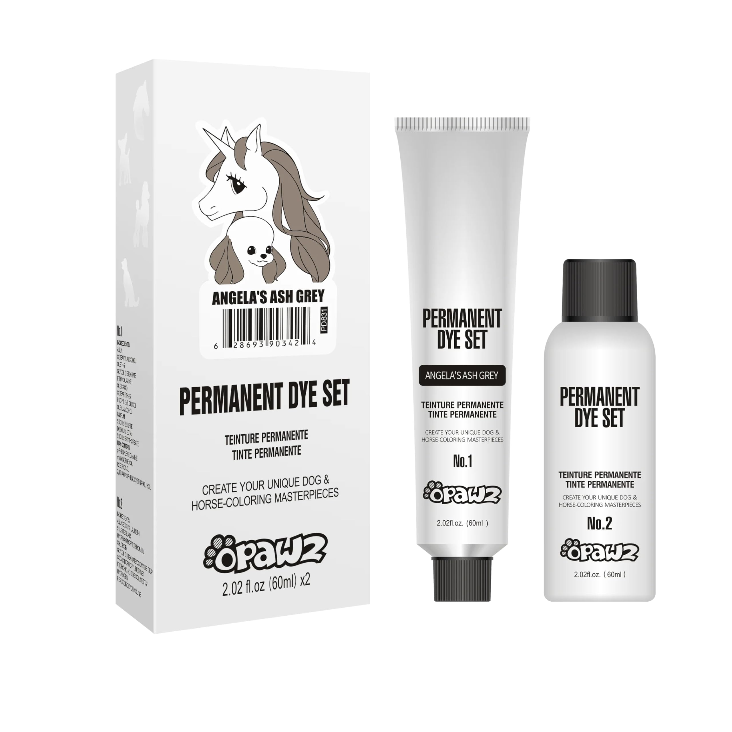 OPAWZ Permanent Dog Hair Dye, Pet Safe Hair Dye, Safely Used by Grooming Salons for a Decade, Lasts Over 20 Washes, Bright Color