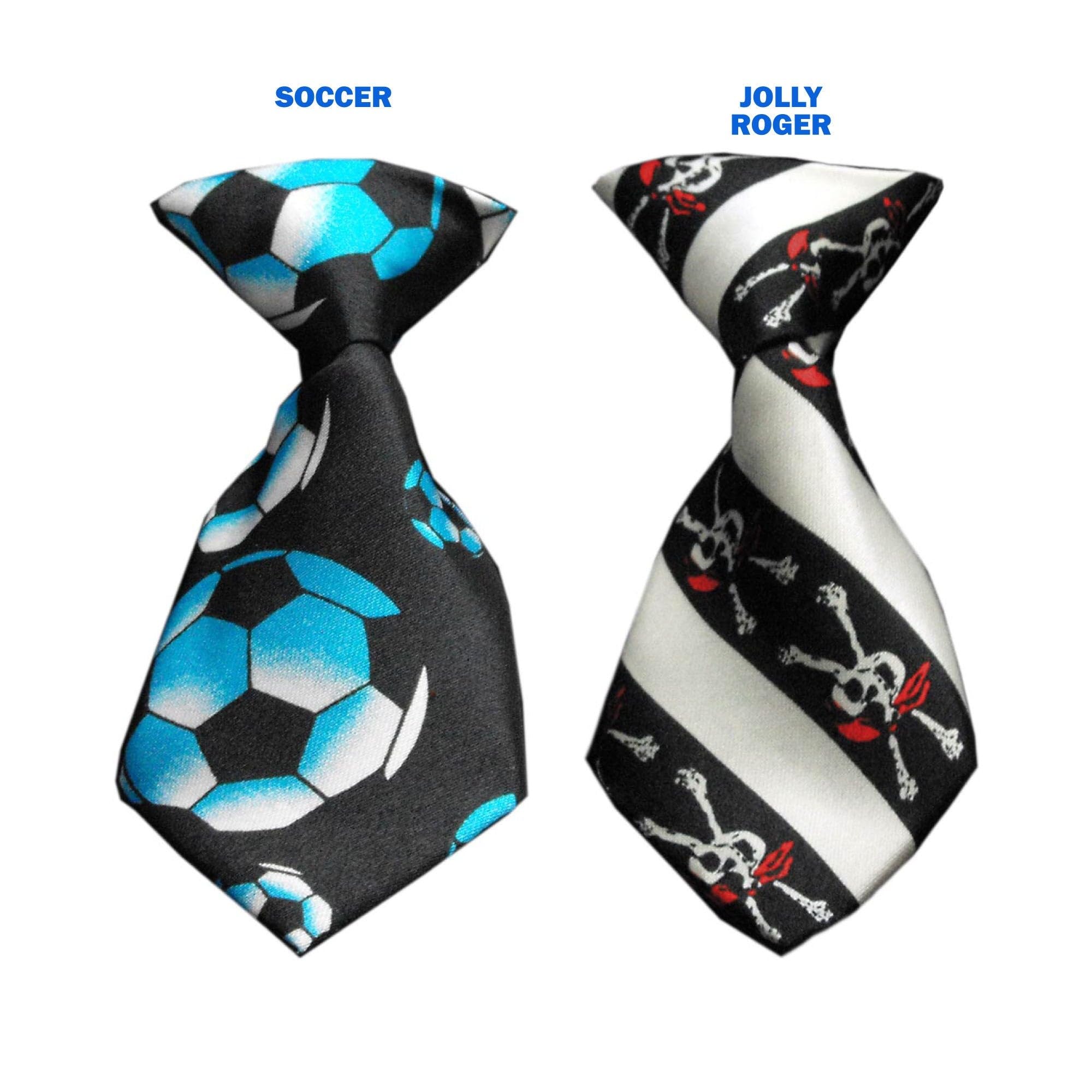 Pet, Dog And Cat Neck Ties, 'Soccer & Pirates Group' Jolly Roger