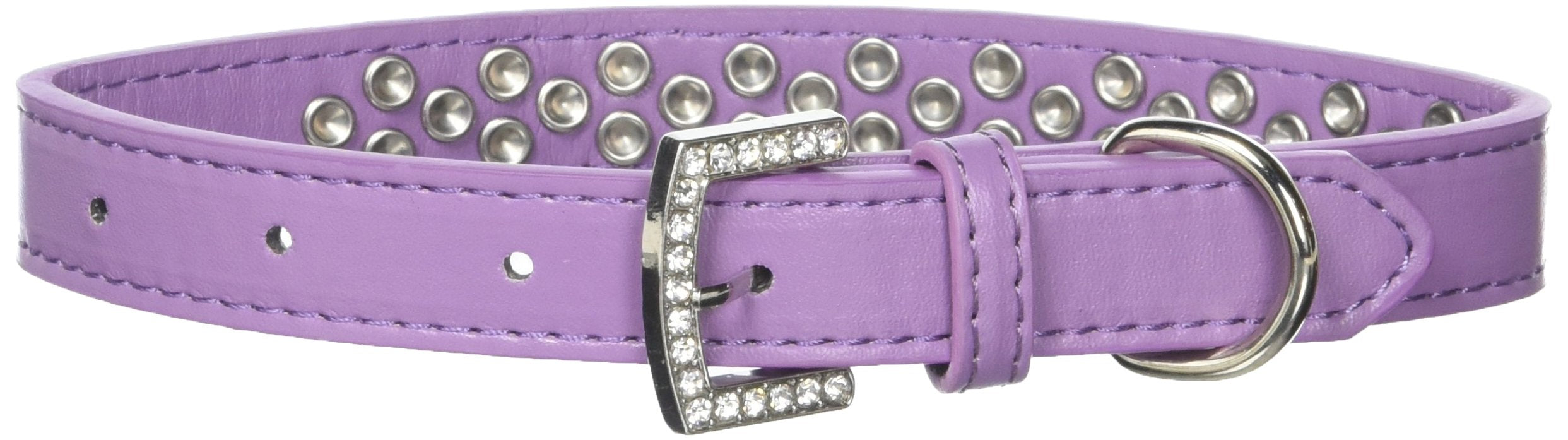 Mirage Pet Products Sprinkles Dog Collar with Pearl and Lime Green Crystals, Size 18, Lavender