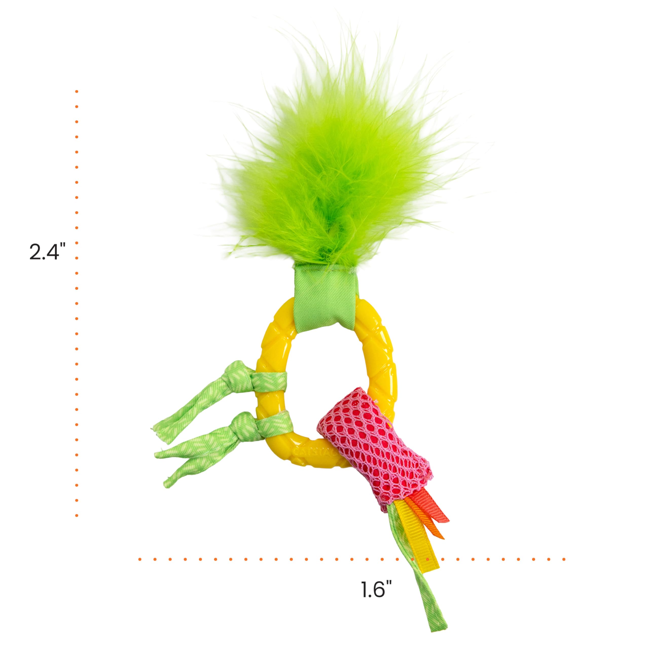 Catstages Dental Pineapple Teether - Chew Toy for Cats and Kittens - Textured Fabric and Mesh - Coated in Catnip Oil - Supports