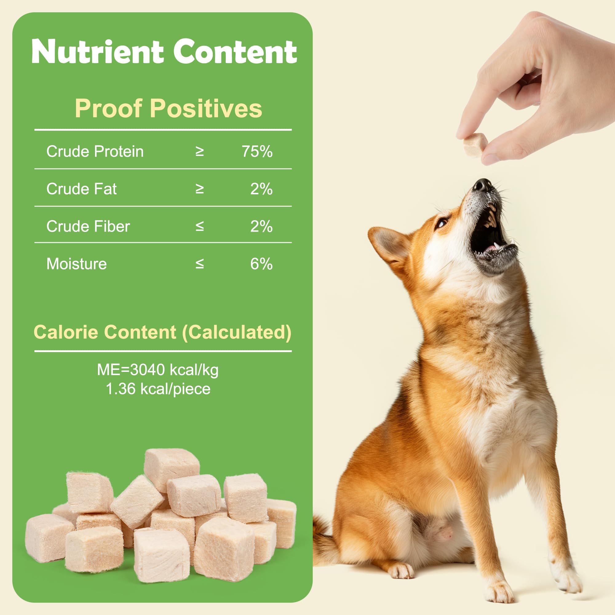 MON2SUN Freeze Dried Chicken Cat and Dog Treats, Single Ingredient Natural and Healthy Dog Snacks, High Protein Training Treats