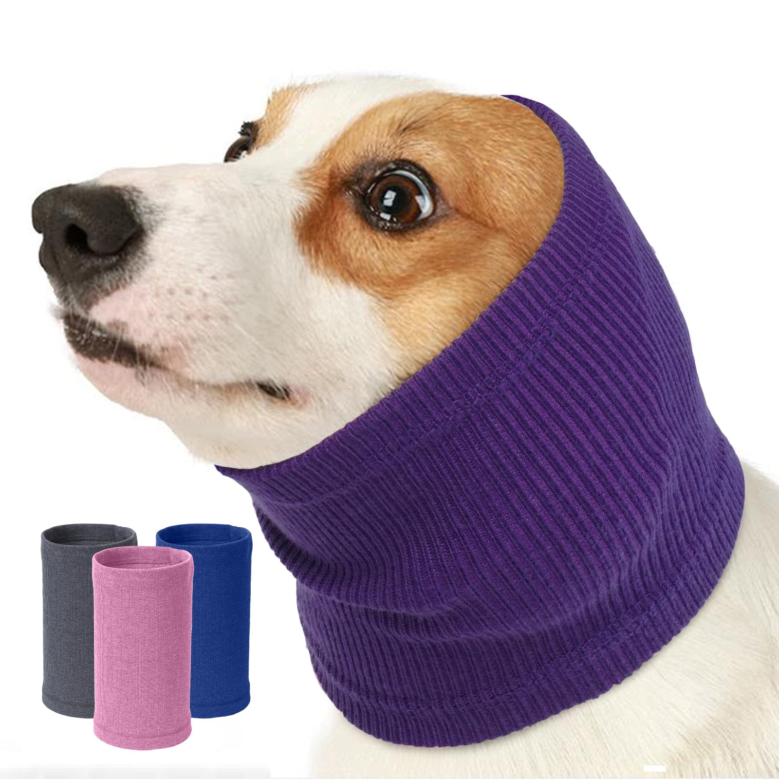 Nanaki Dog Hood Calming Ear Wrap - Quiet Headband, Head Cover Snood, Fireworks Muffs, Grooming And Force Drying Pet Protector Fo