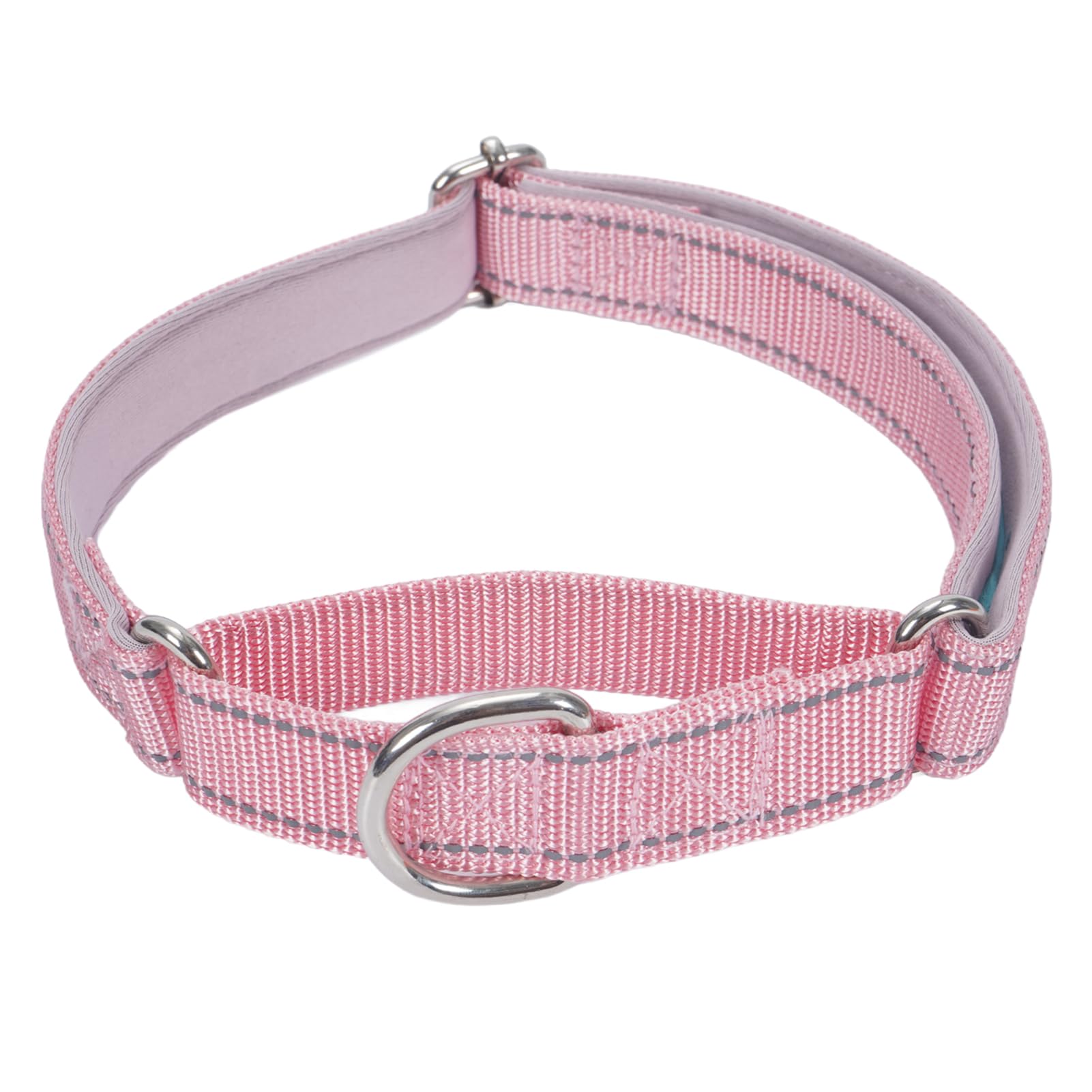 SGODA Martingale Dog Collar, Reflective Nylon Padded Dog Training Collars for Small Dogs, Pink S