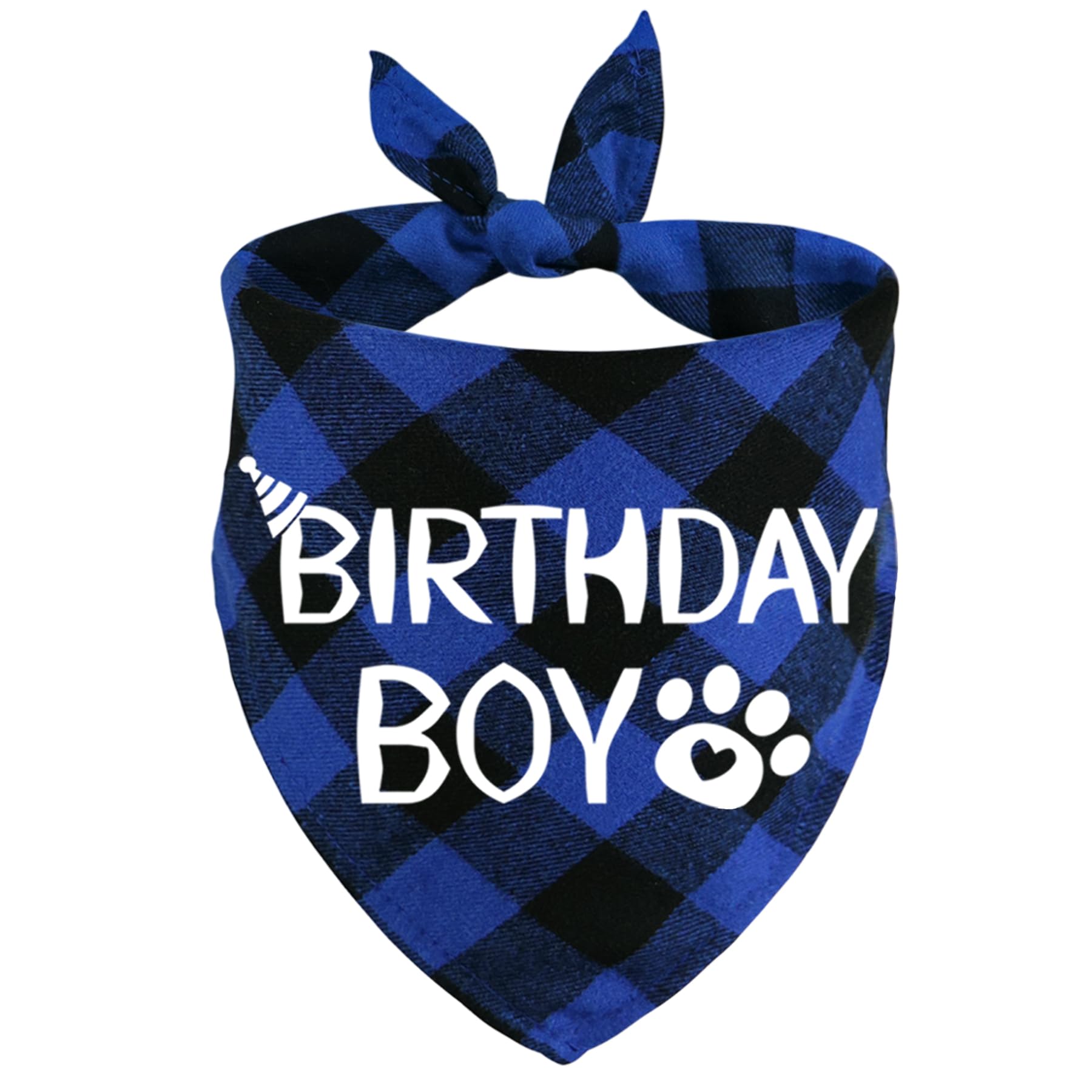 Stmk Dog Birthday Bandana, Multi Sizes Dog Birthday Boy Bandana For Small Medium Large Dogs Pets (X-Large, Blue)