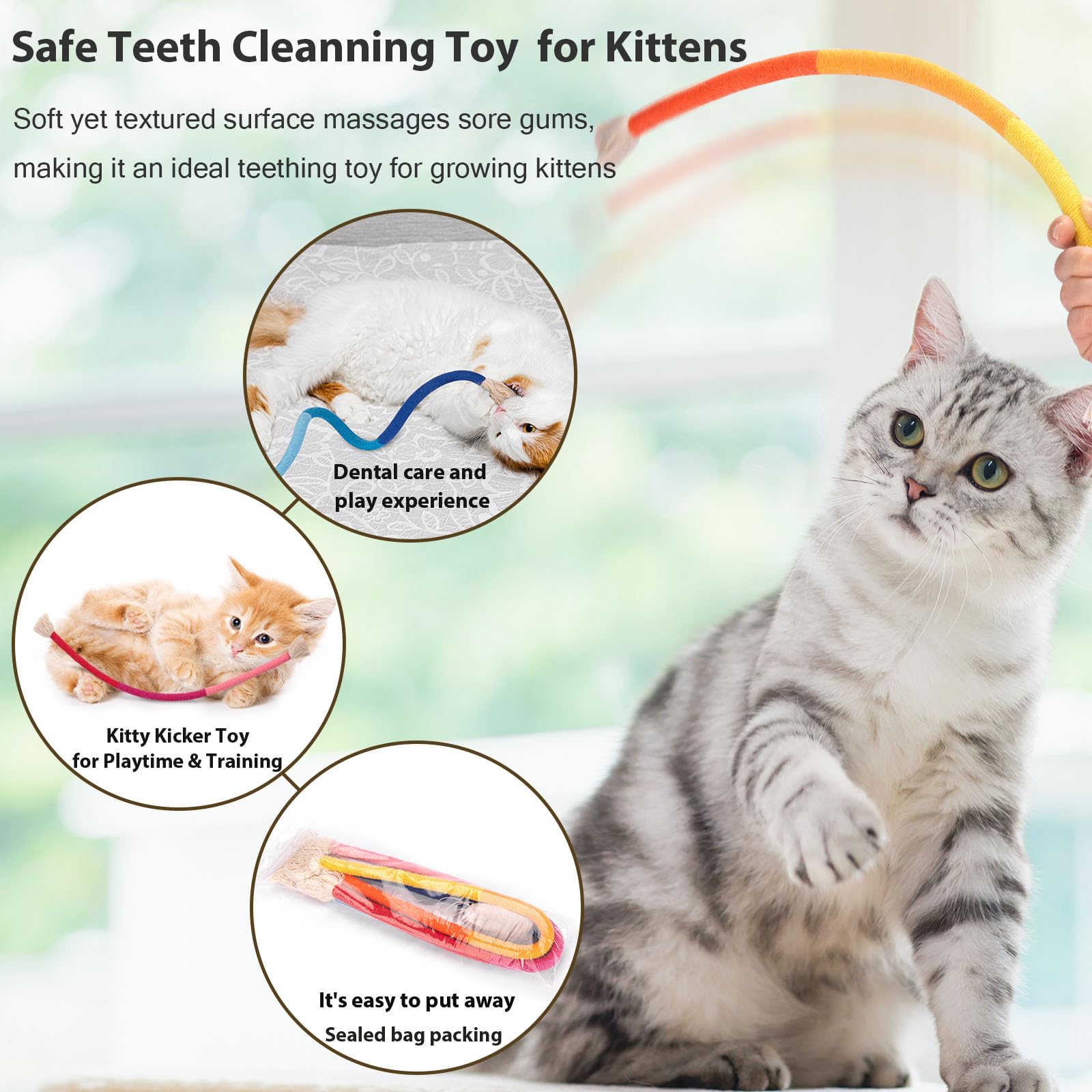 Retro Shaw Cat Toys Chew Rope,3 Pack Catnip Ropes Toy For Indoor Kittens Kitty,Cats String Safe Teeth Cleaning Toy,Interactive C