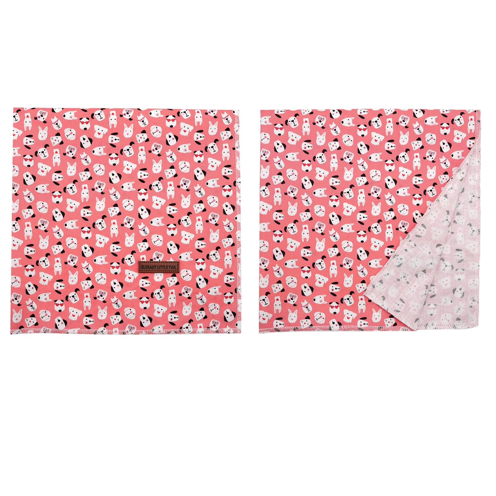 Elegant Little Tail Dog Bandana, 1Pc Washable Dog Scarf Cute Dog Print Female Or Male Square Dog Bib Kerchief Scarf Adjustable P