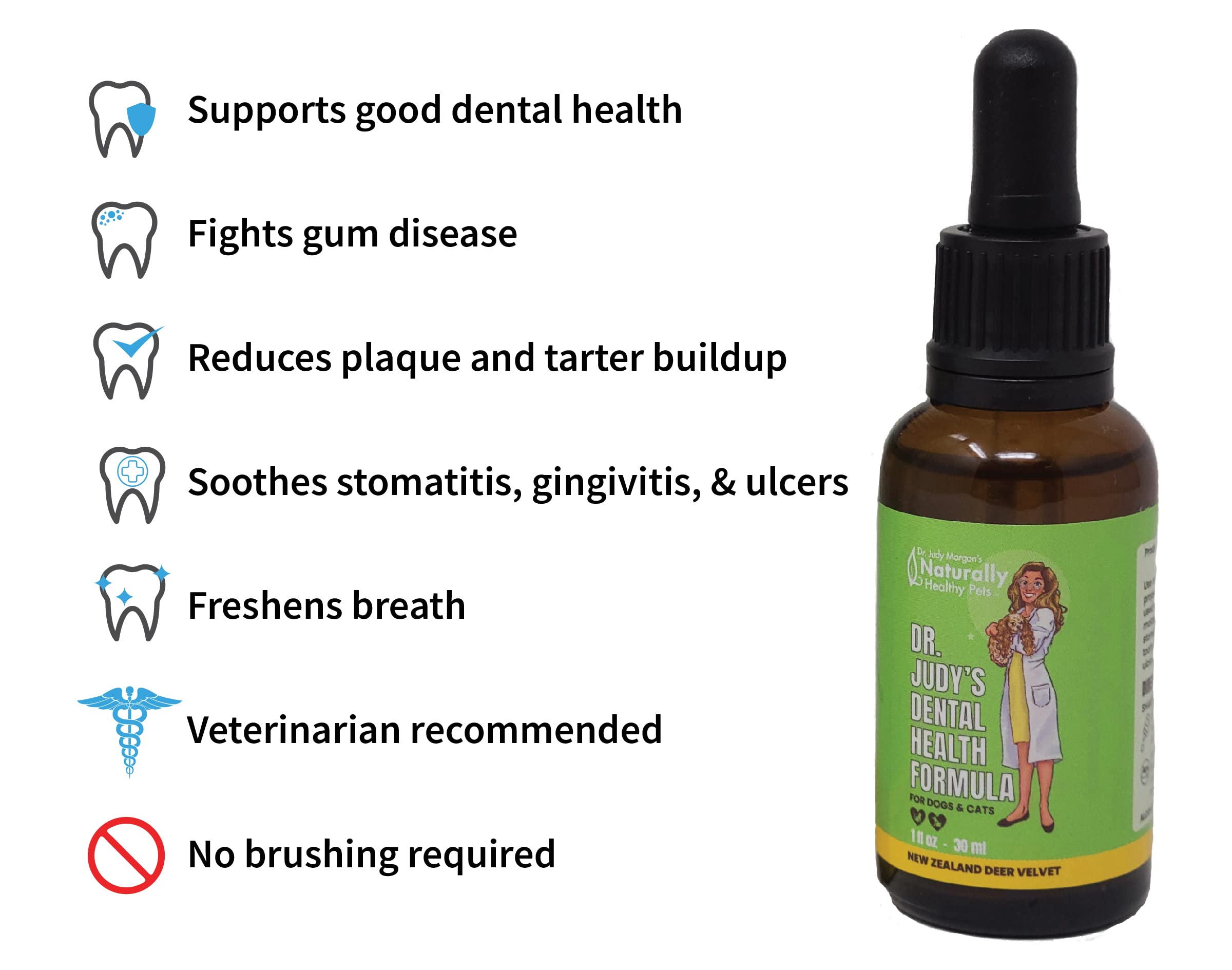 Dr. Judy Morgans Dental Health Formula for Dogs & Cats, 1 fl oz (30 ml)
